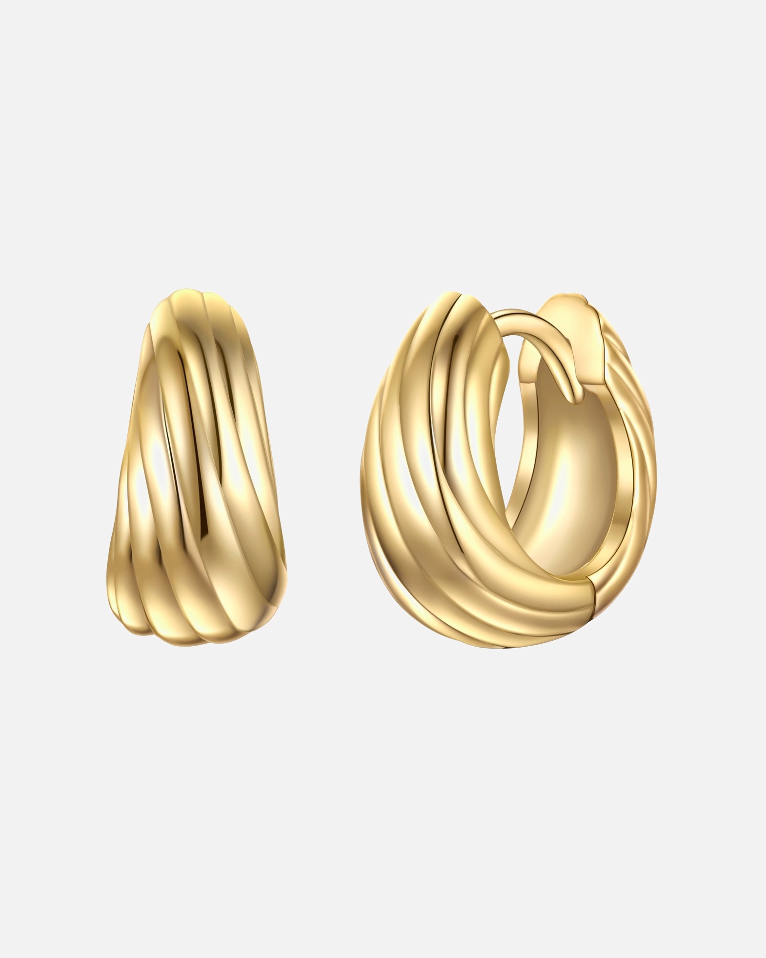 Créoles pour Femme Rafaela Donata Boucles d´oreilles en Argent sterling en Or jaune 12,6 mm
