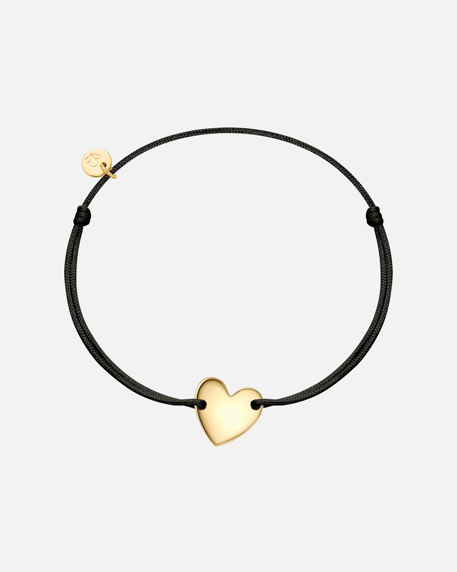 Bracelet pour Femme Bracelet Coeur en Textile en Or jaune Réglable 15,0 - 22,0 cm