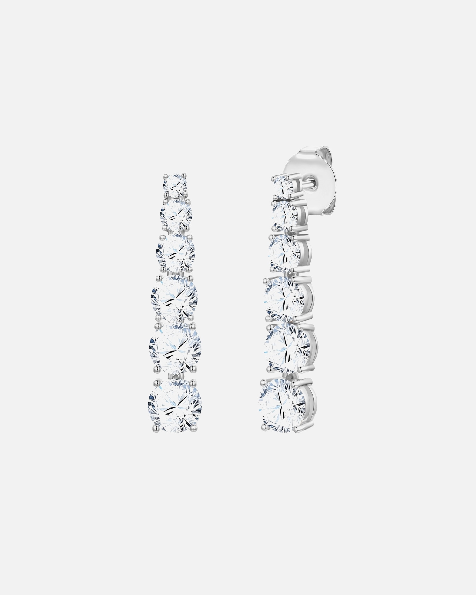 Boucles d'oreilles pour Femme Lulu & Jane Boucles d'oreilles en laiton en Argent avec Zircon 32,6 mm