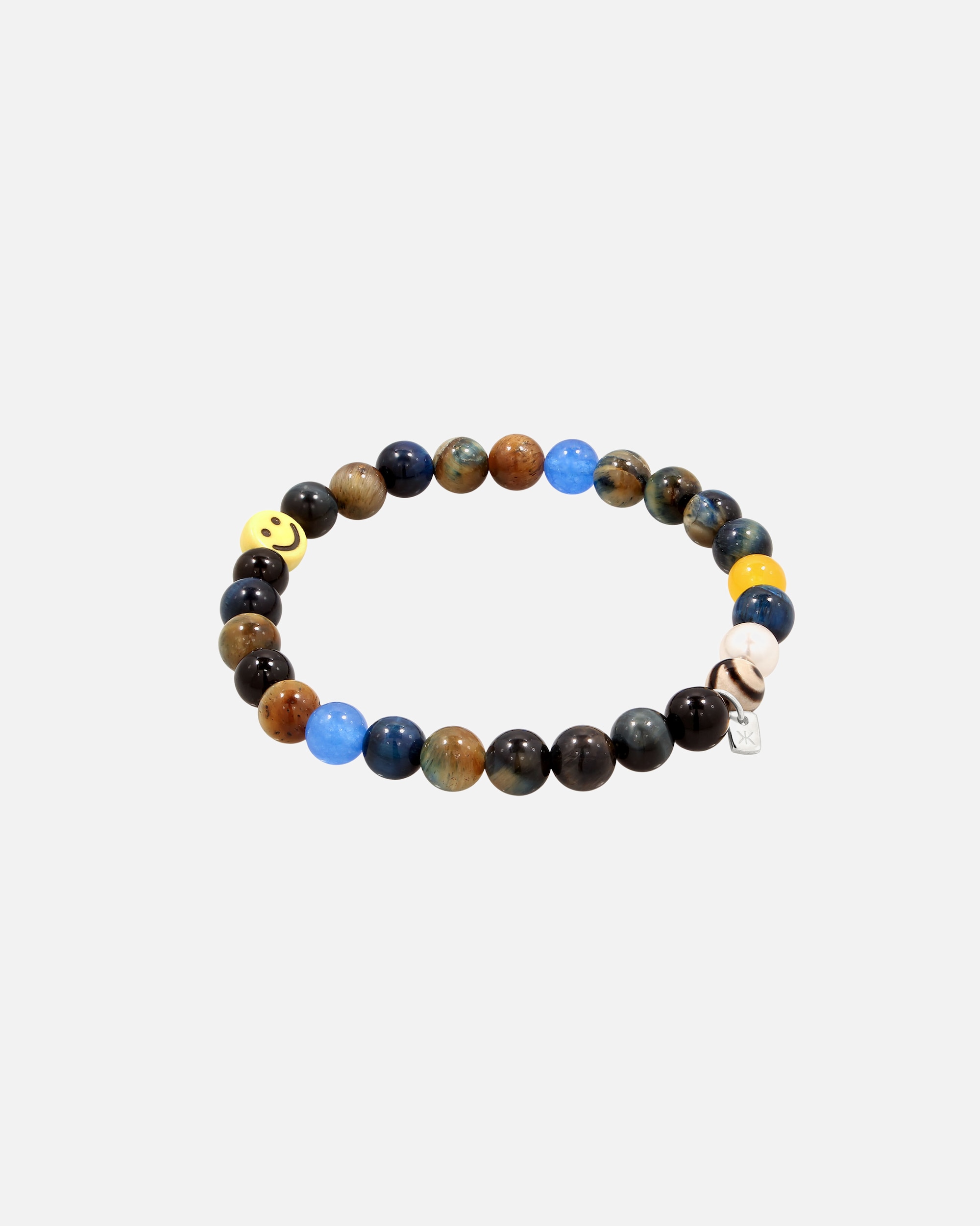 Bracelet pour Homme KUZZOI Bracelet beads male Swarovski Pearl Noir&Blanc 925 Sterling Silver 19