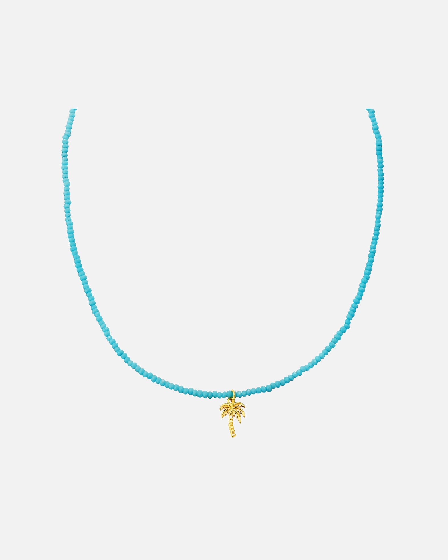Collier pour Femme Glanzstücke München Collier Palme en Argent Sterling en or jaune avec verre 40,0 cm Basiskette + 5,0 cm Verlängerung