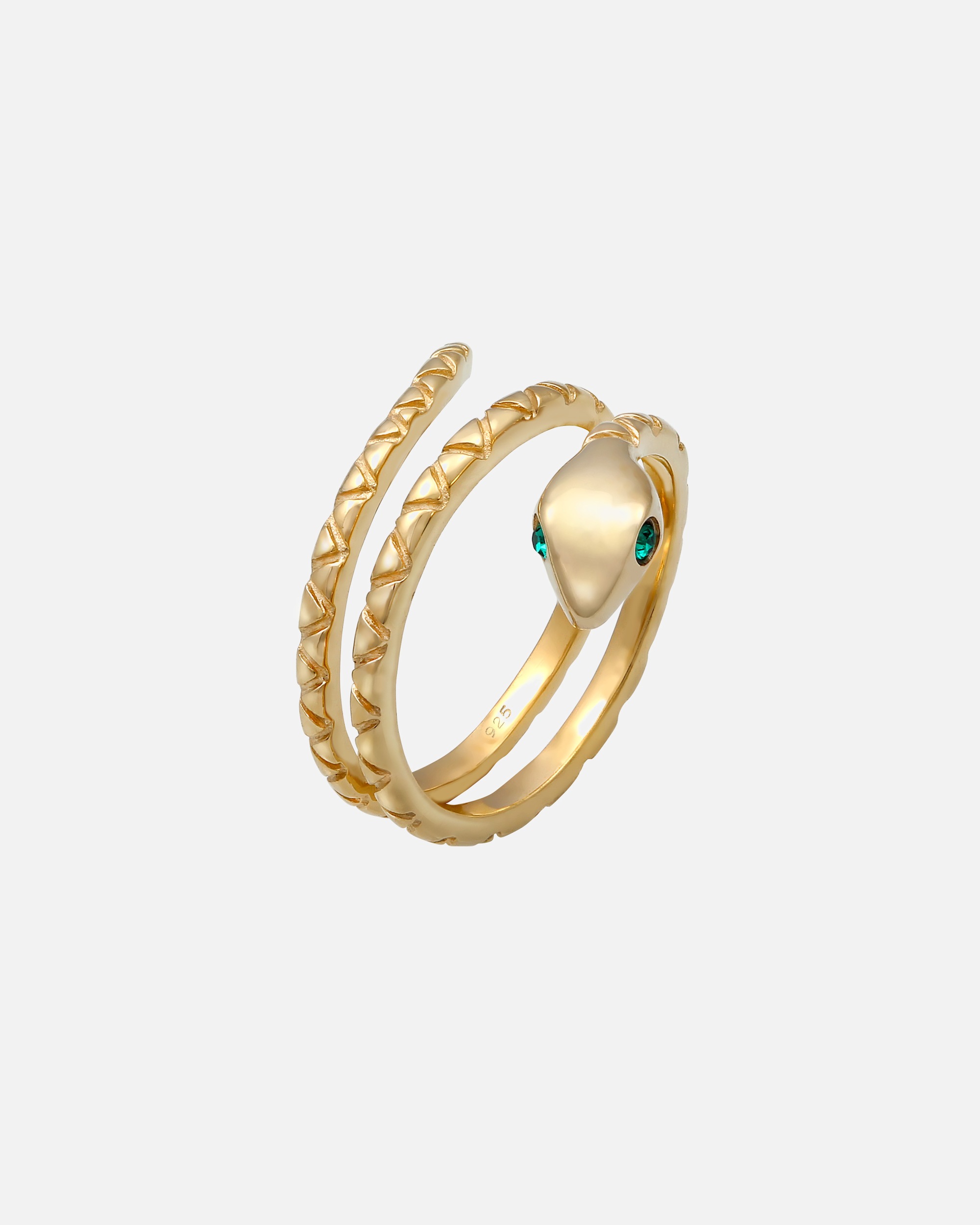 Bague pour Femme Elli Serpent Cristaux 925 Argent Plaqué Or 46