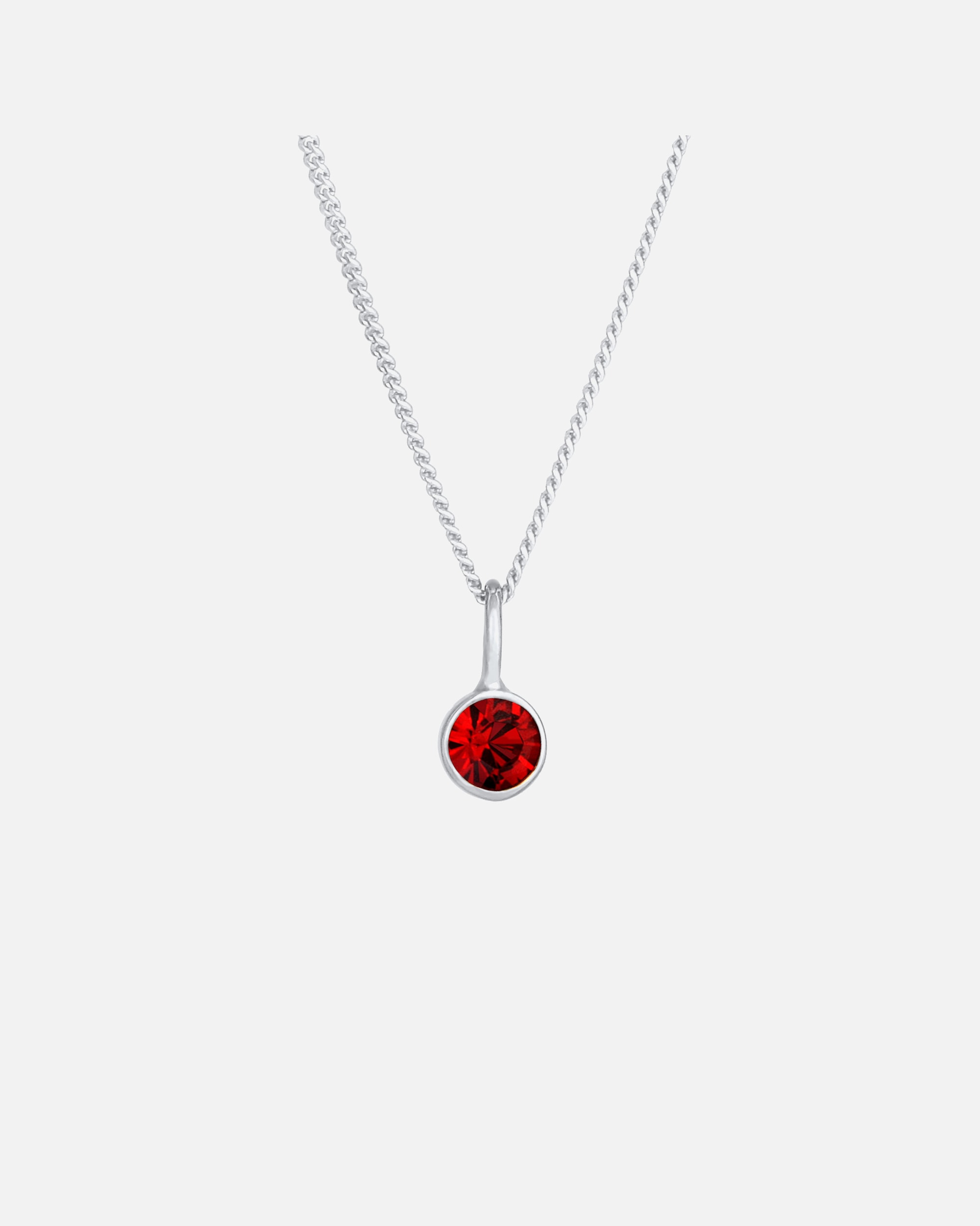 Collier pour Femme Elli Femmes pendentif solitaire rond rouge avec cristal en argent sterling 925 silberfarben