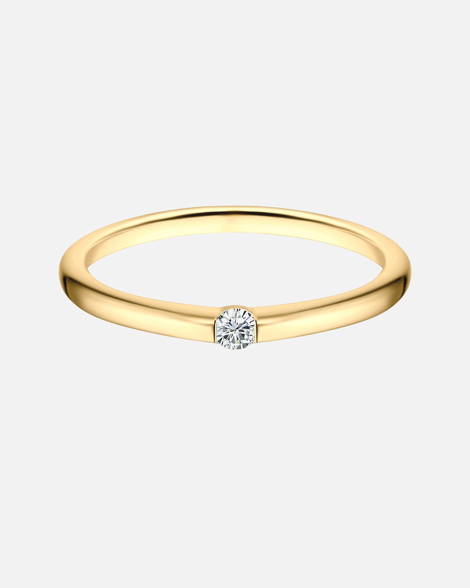 Bague pour Femme Trilani Bague bande en argent sterling en Gelbgold avec zirconium 54