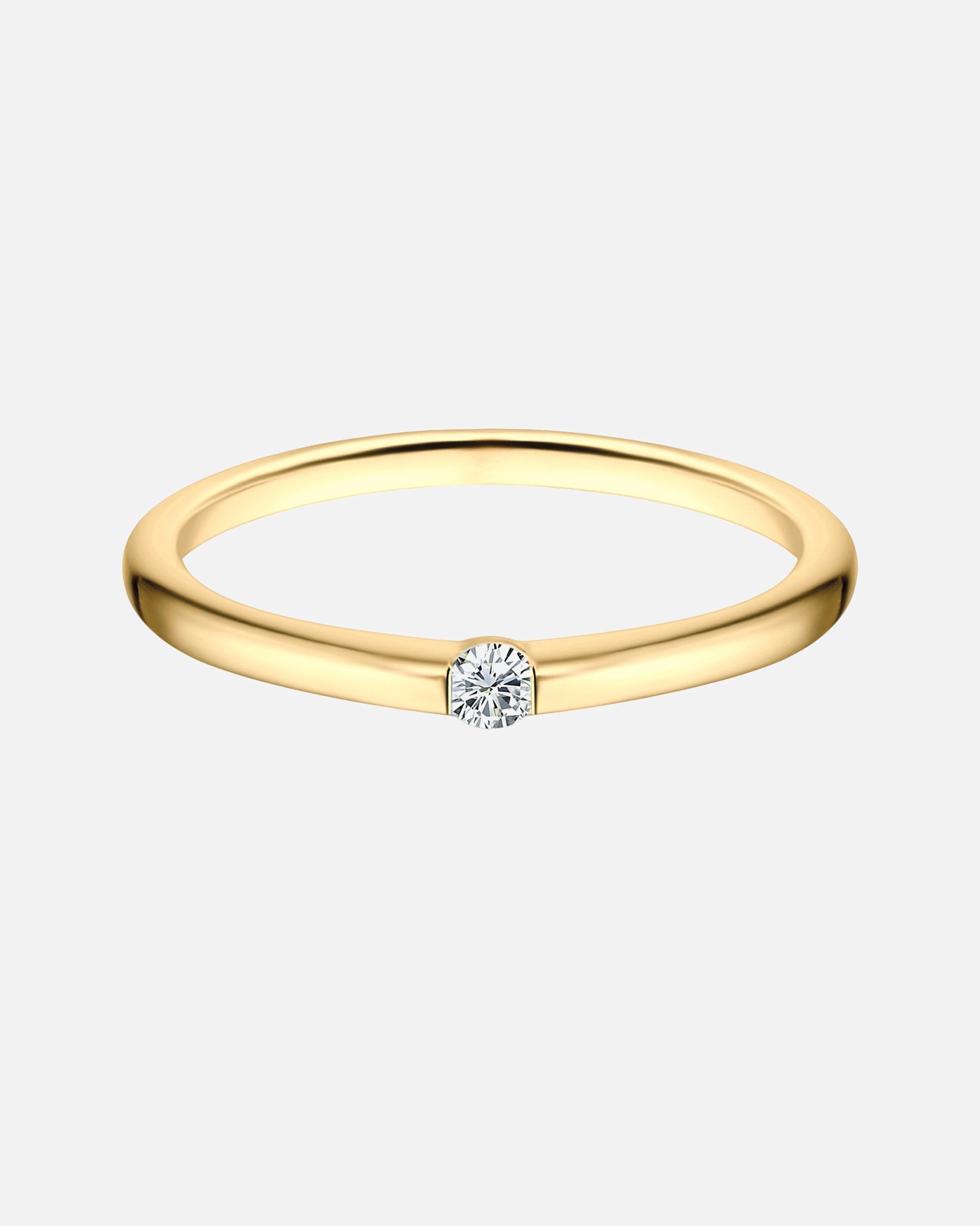 Bague pour Femme Trilani Bague bande en argent sterling en Gelbgold avec zirconium 58
