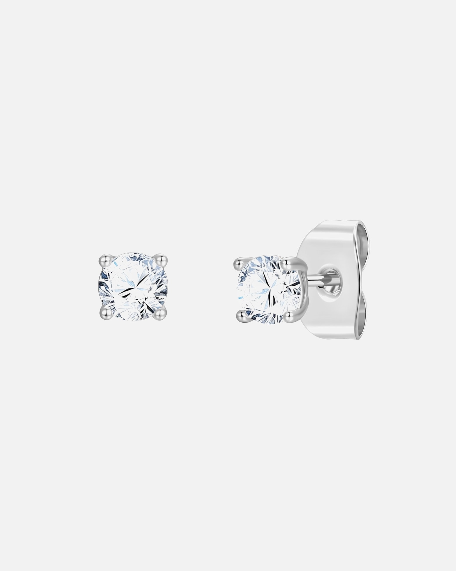 Boucles d'oreilles pour Femme Lulu & Jane Boucles d'oreilles en laiton en Argent avec Zircon 4,1 mm