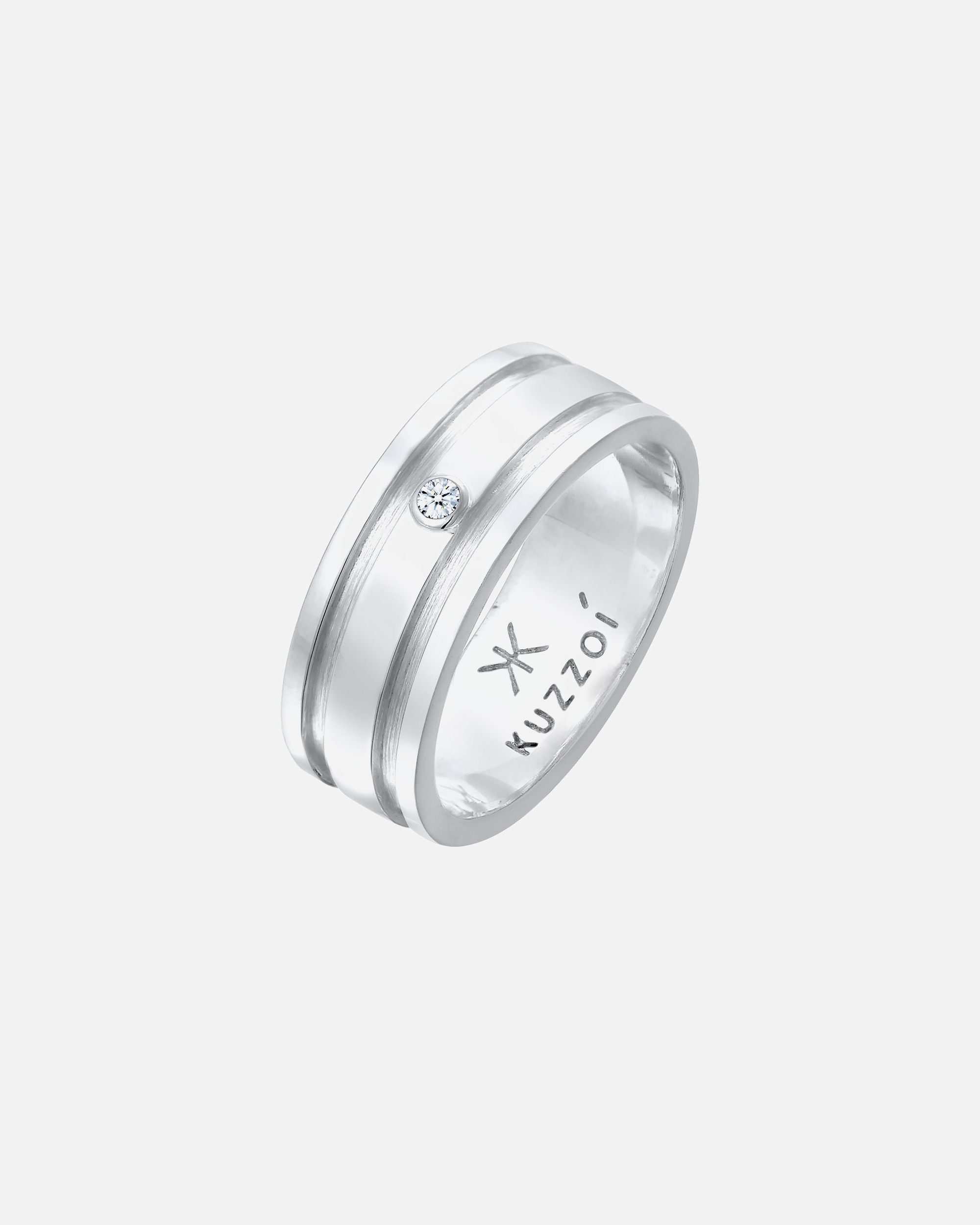 Bague pour Homme KUZZOI Bague homme Diamant massif Argent 925 62