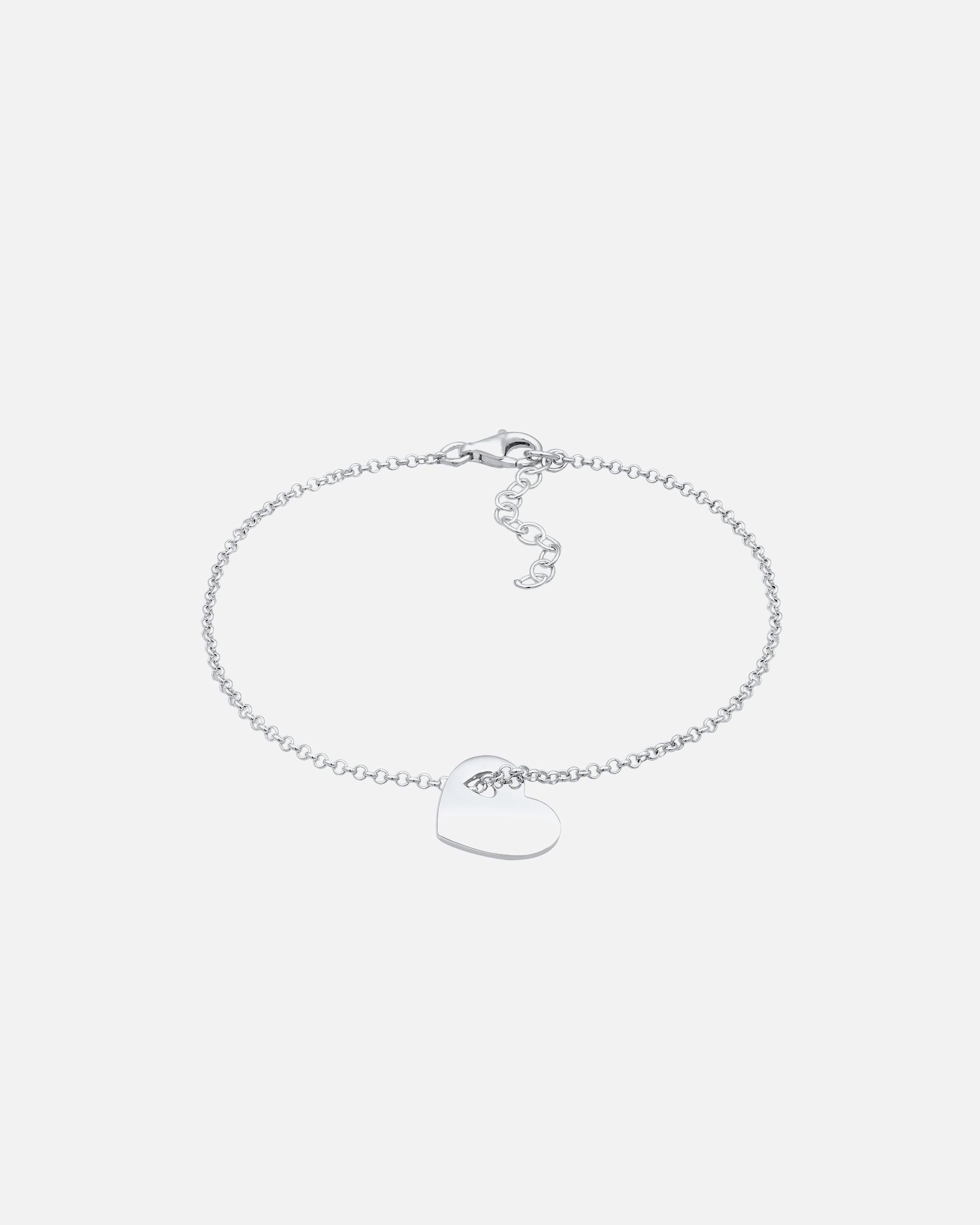 Bracelet pour Femme Elli Coeur Pendentif Bracelet Femme 925/1000 Argent 18