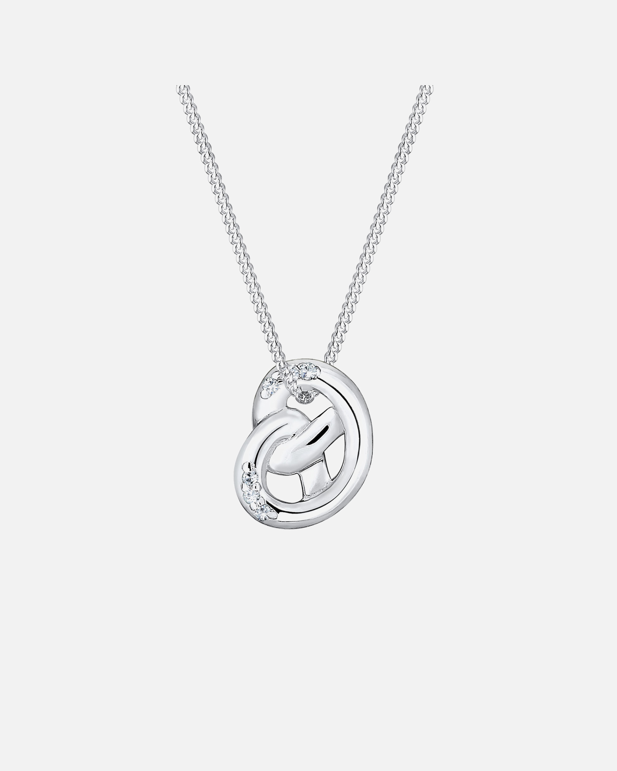 Collier pour Femme Elli Femmes Pendentif de Bretzel Traditionnel avec Cristaux en Argent Sterling 925 45