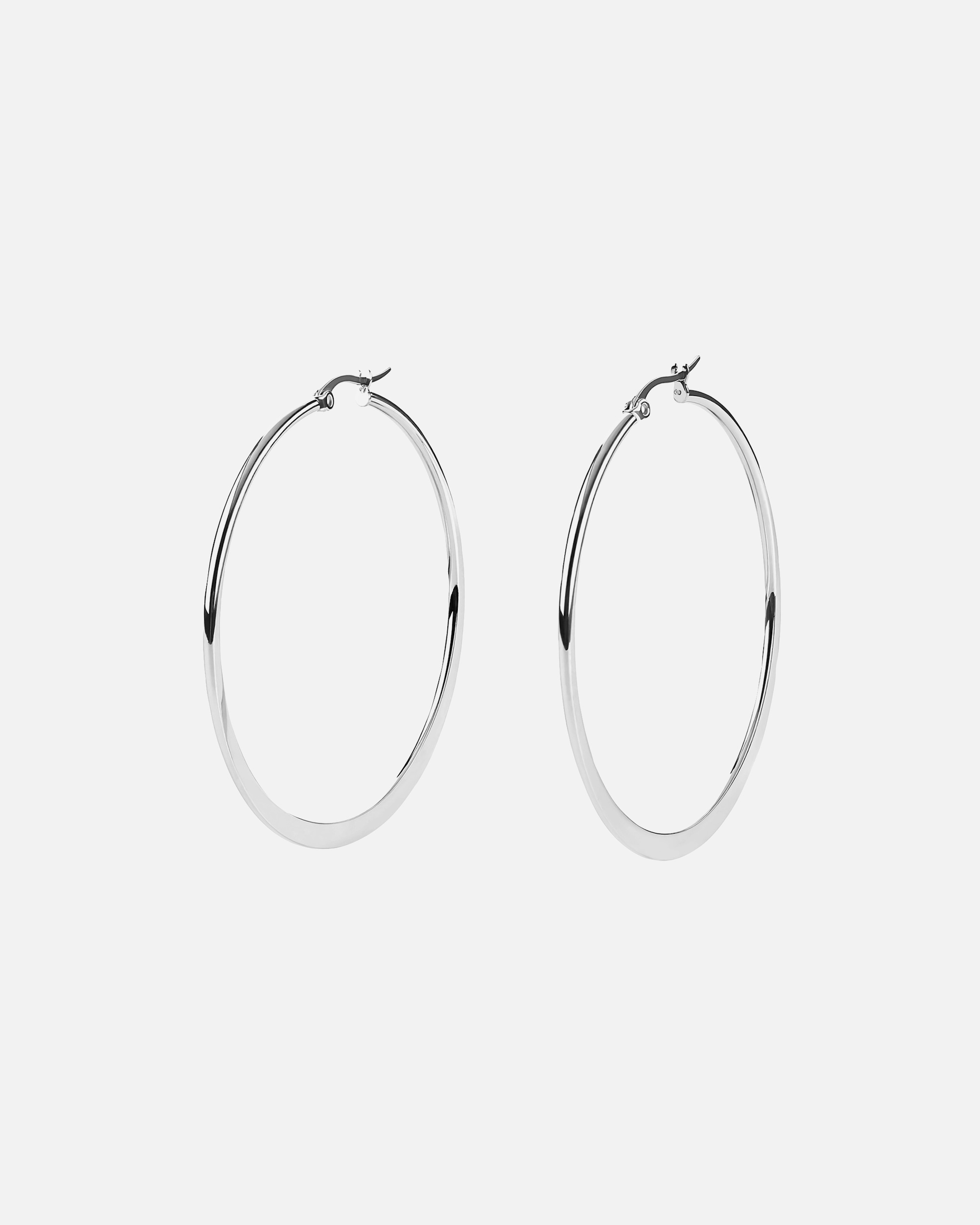 Boucles d'oreilles pour Femme Heideman Boucles d'oreilles créoles couleur argentée polie 40mm