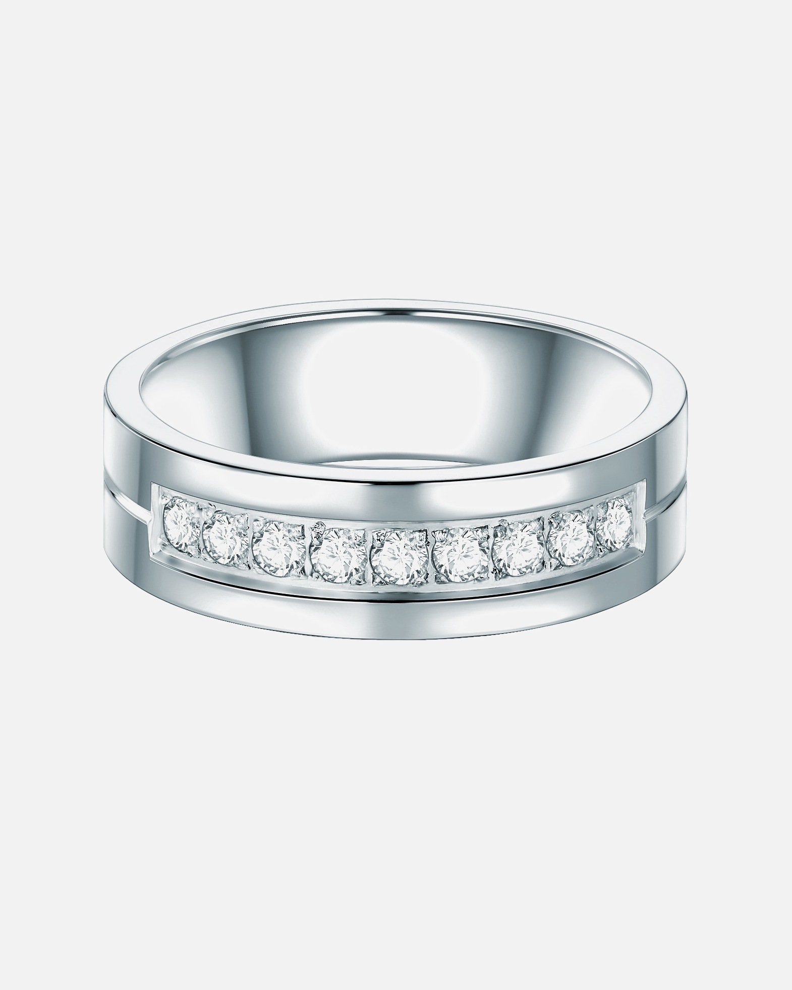 Bague pour Femme Trilani Bague en acier inoxydé Acier inoxydable Oxyde de zirconium (CZ) en Argent 57