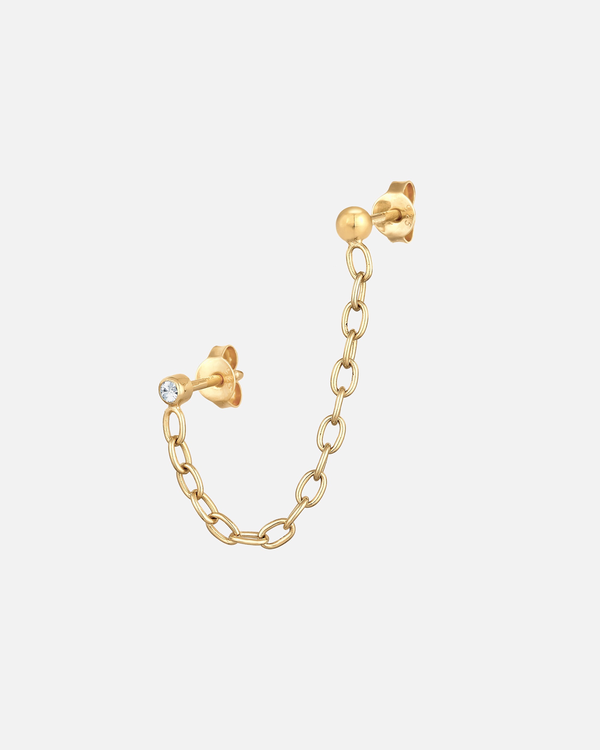 Boucles d'oreilles pour Femme Elli Femmes clous d'oreilles chaîne avec cristal en argent sterling 925 goldfarben