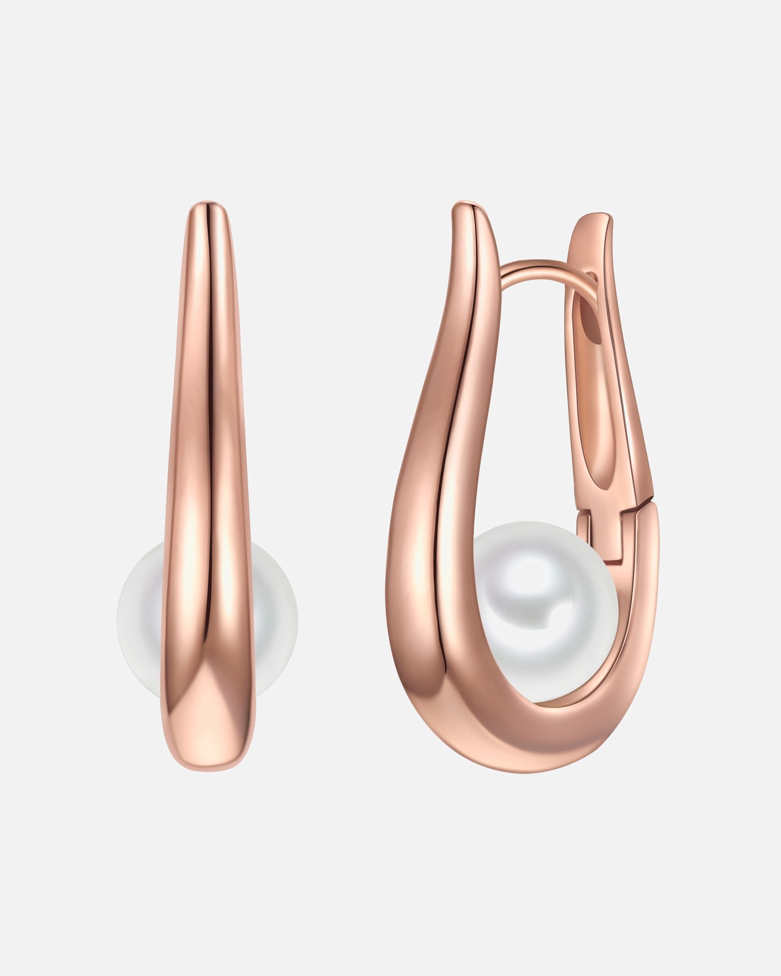 Créoles pour Femme Yokoamii Boucles d´oreilles en Alliage de fer en Or rose 22,1 mm