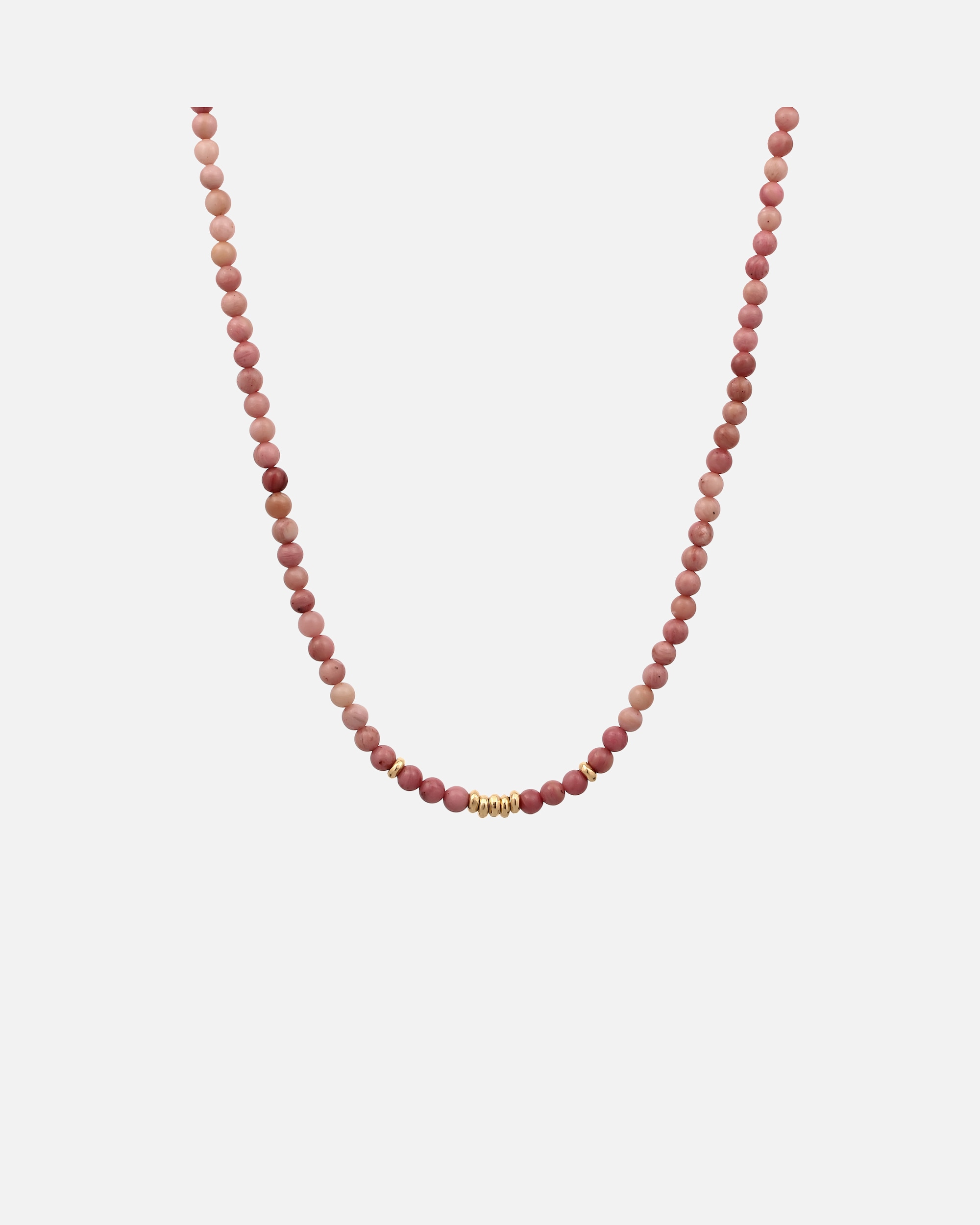 Collier pour Femme Elli PREMIUM Collier avec perles Rhodonite Rose 925 Sterling Silver Gold-plated 40