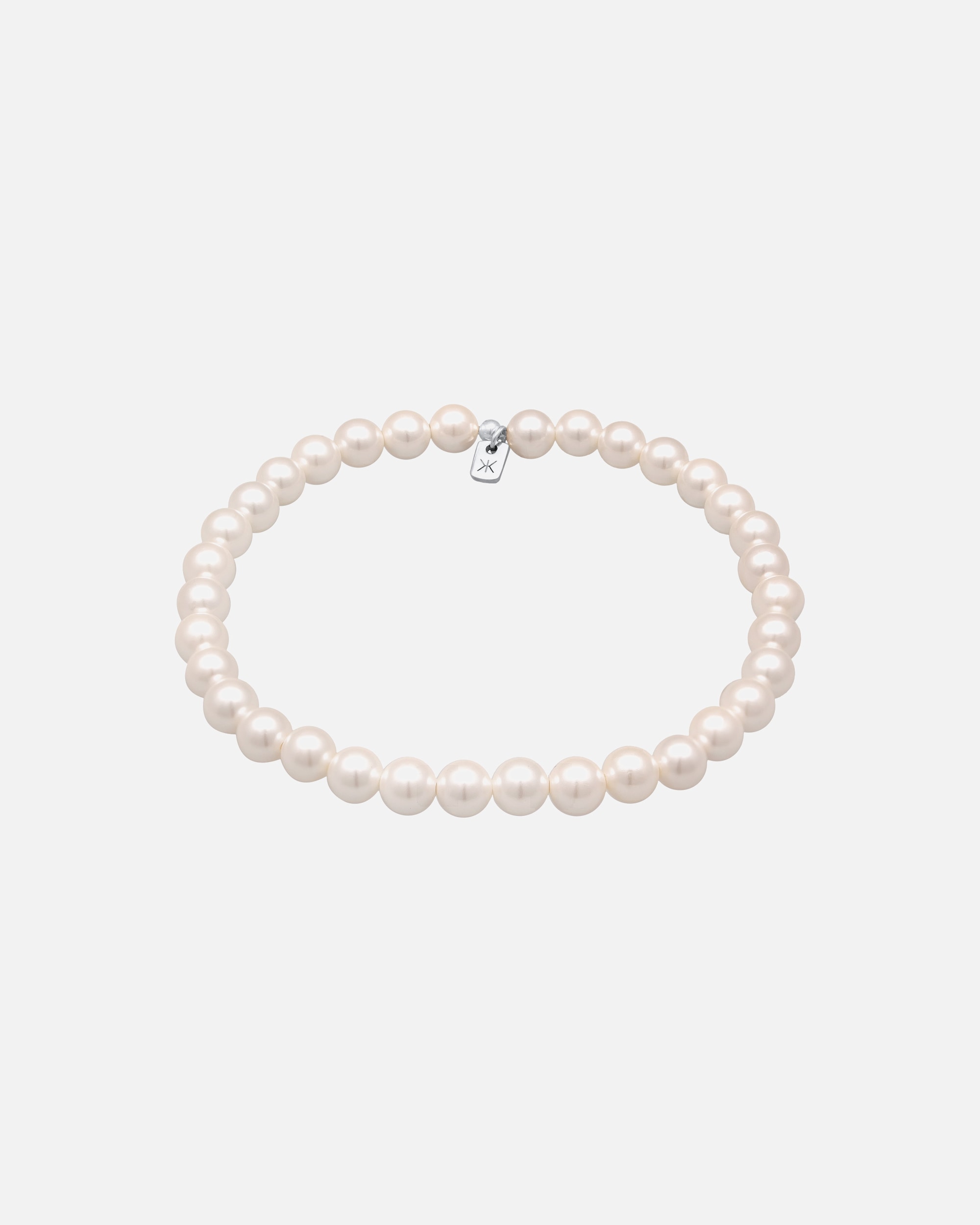 Bracelet pour Homme KUZZOI Hommes tendance élégante avec des perles de coquillage en argent sterling 925 Blanc