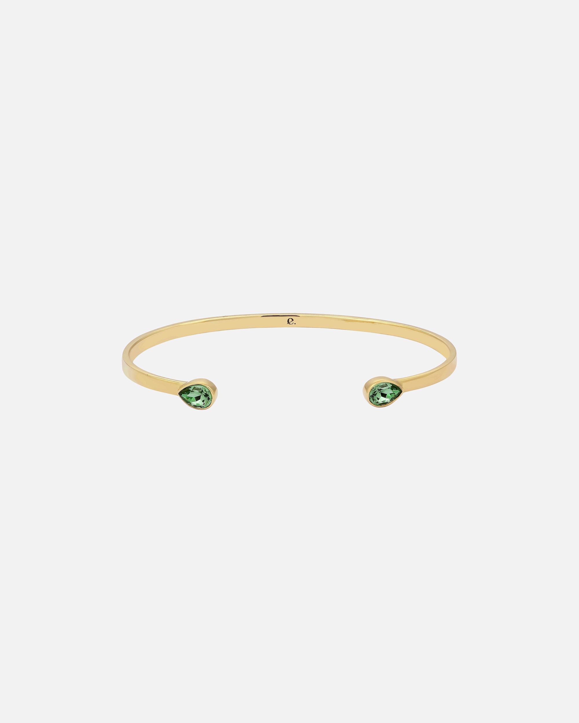 Bracelet pour Femme Elli PREMIUM Bangle with stone Cristaux de verre Vert clair 925 Sterling Silver goldfarben