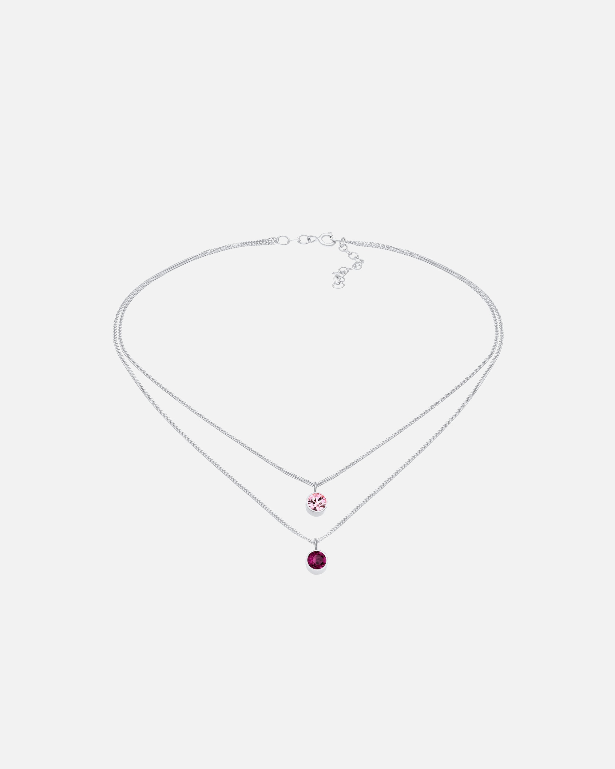 Collier pour Femme Elli Ronde de cristaux en argent sterling 925 Rosé