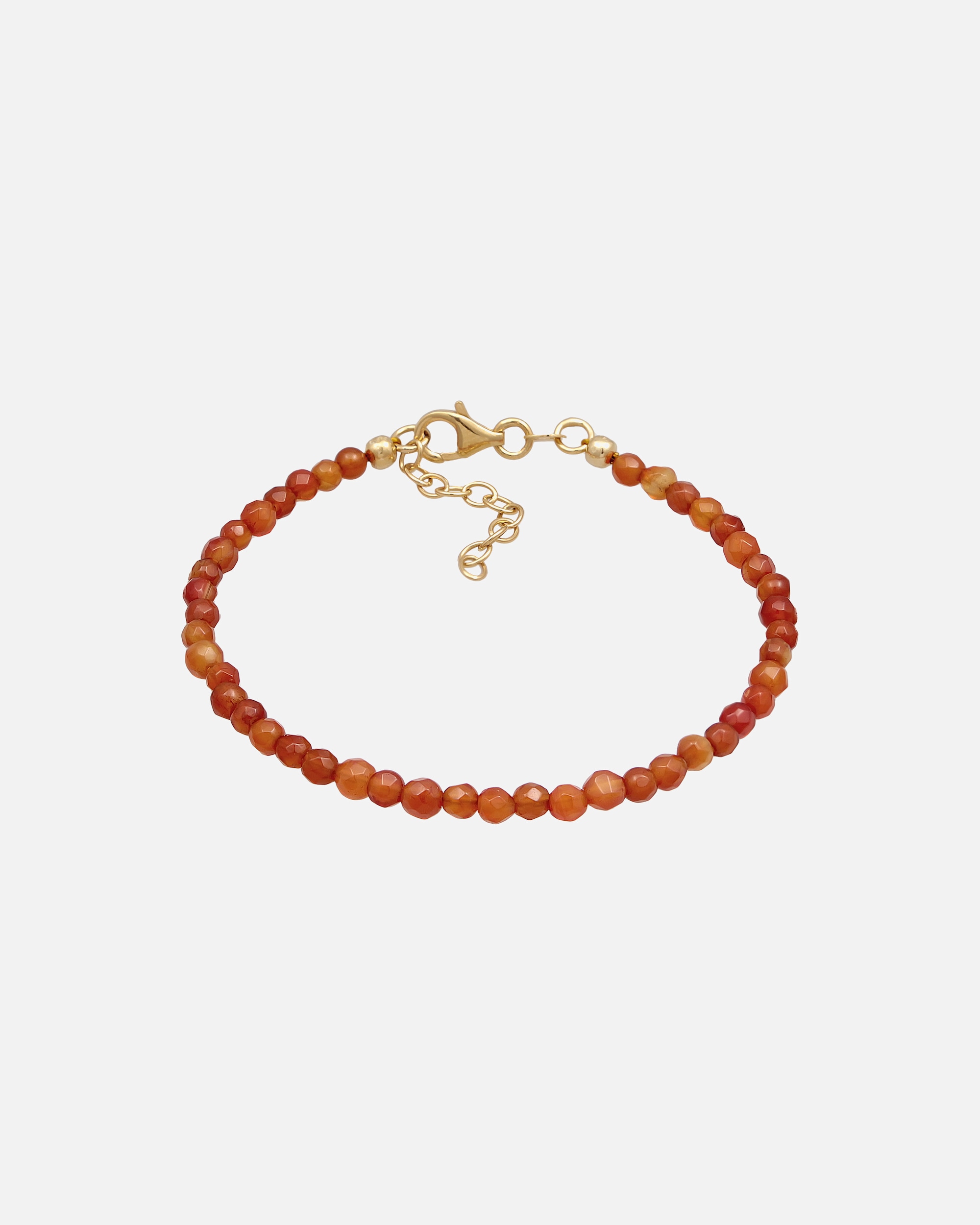 Bracelet pour Femme Elli Femmes Perles chatoyantes avec Boules d'Agate brune en Argent Sterling 925 Plaqué Or 16