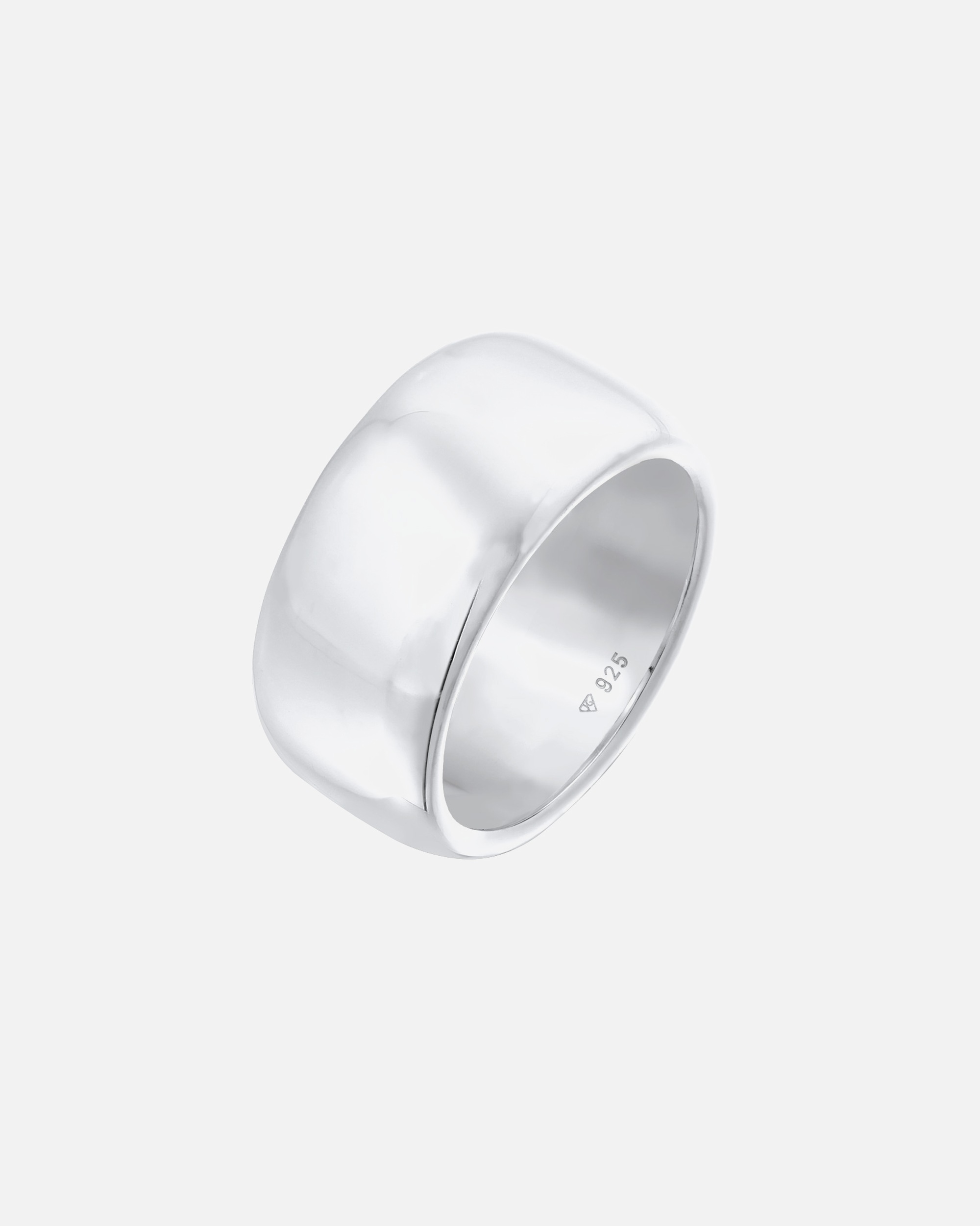 Bague pour Femme Elli PREMIUM Bague pour femme à large bande simple tendance en argent sterling 925 52