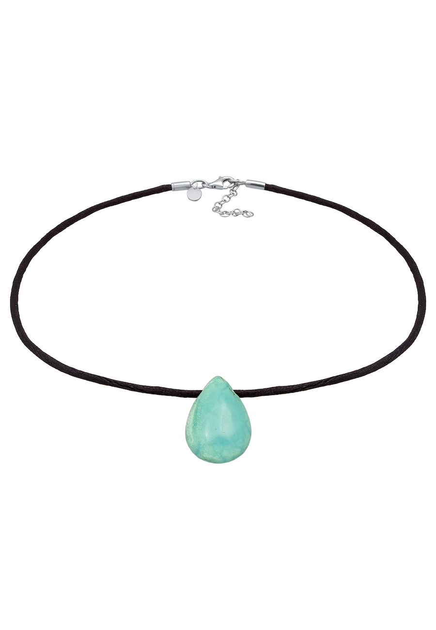 silver bird Collier fin choker turquoise