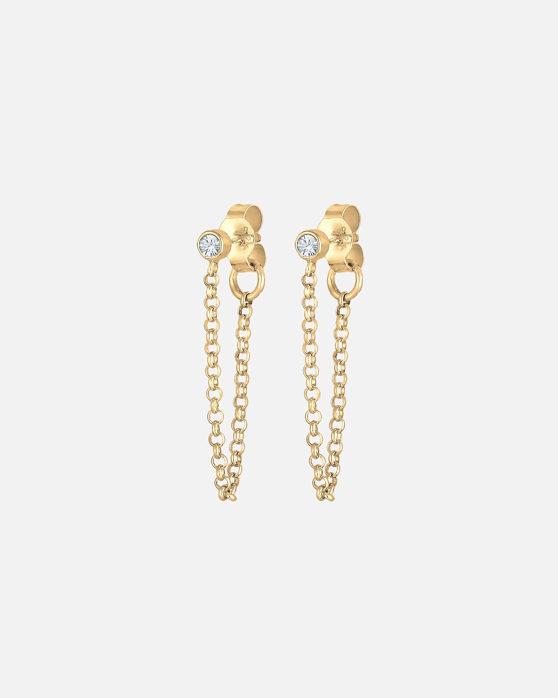 Boucles d'oreilles pour Femme Elli Chaîne tendance géo Cristaux Argent 925 goldfarben
