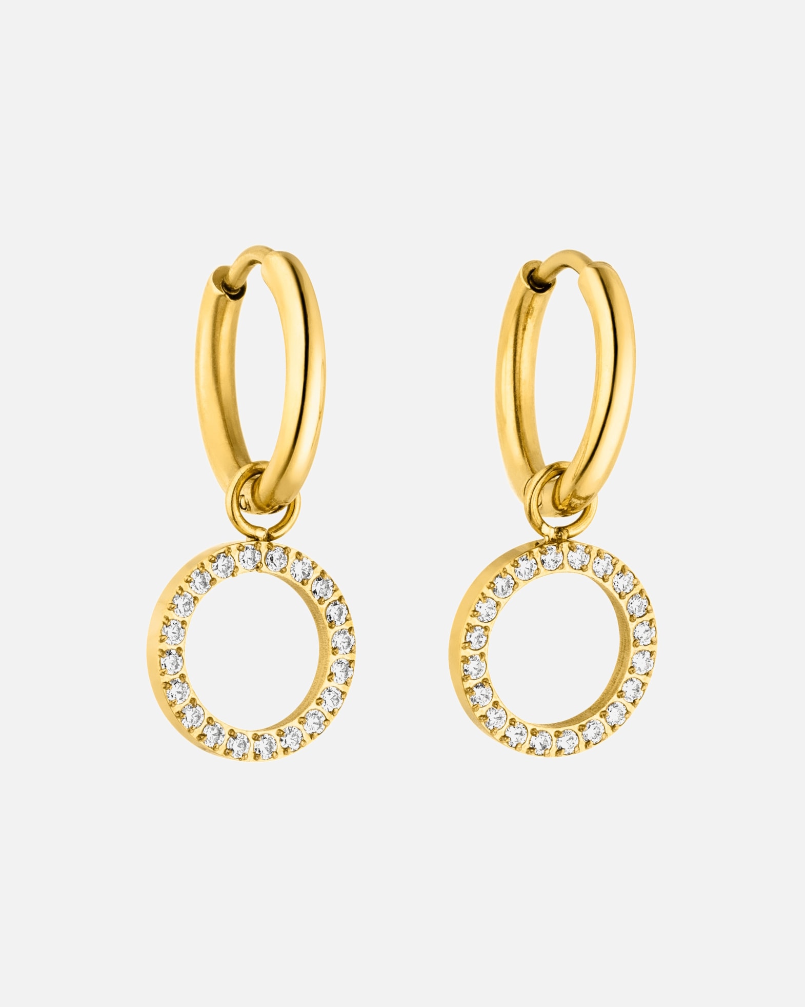 Boucles d'oreilles pour Femme Purelei Closed Glow Boucles d'oreilles créoles 100% acier inoxydable Or