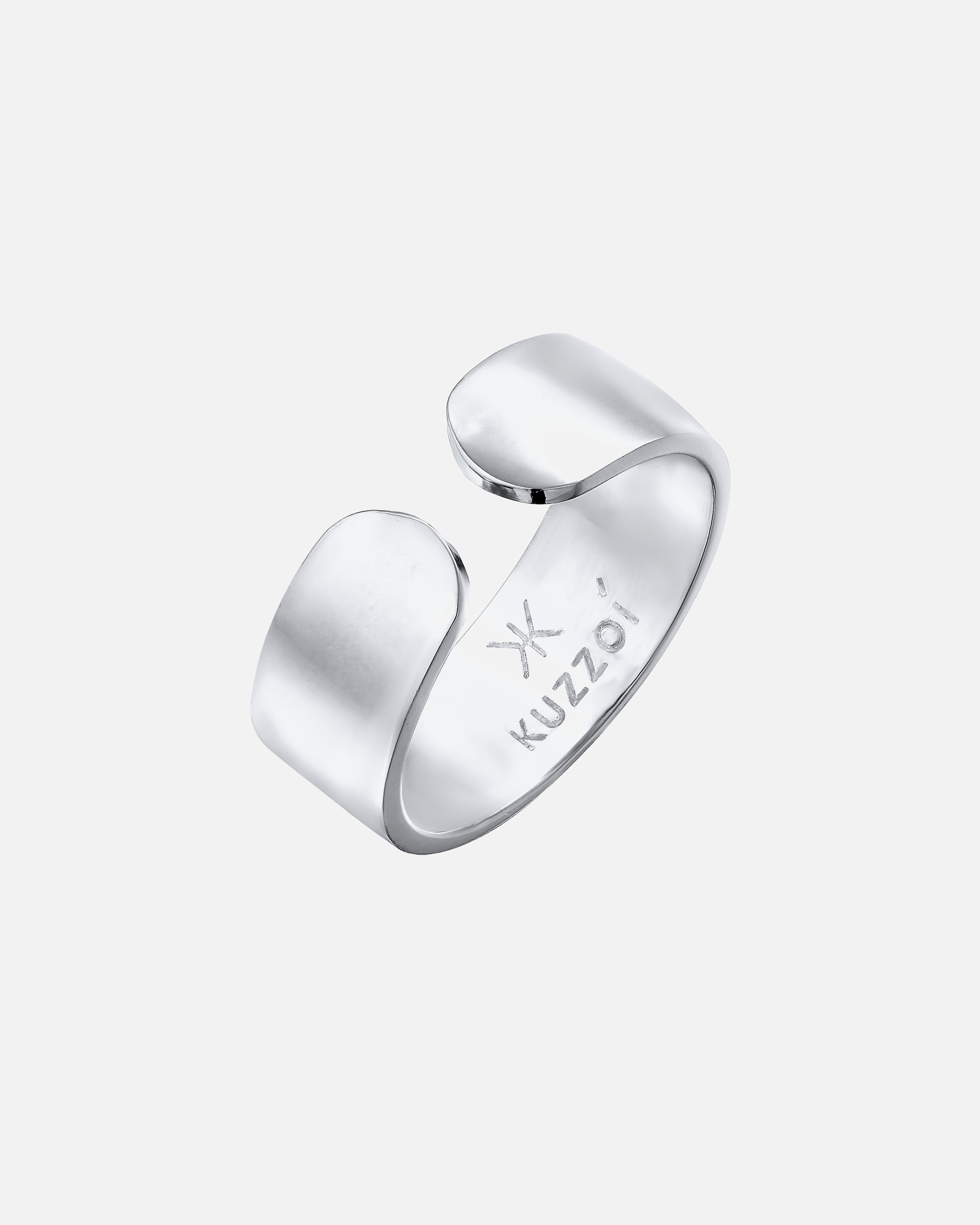 Bague pour Homme KUZZOI Hommes Bande Design Ouvert Intemporel en Argent Sterling 925 66