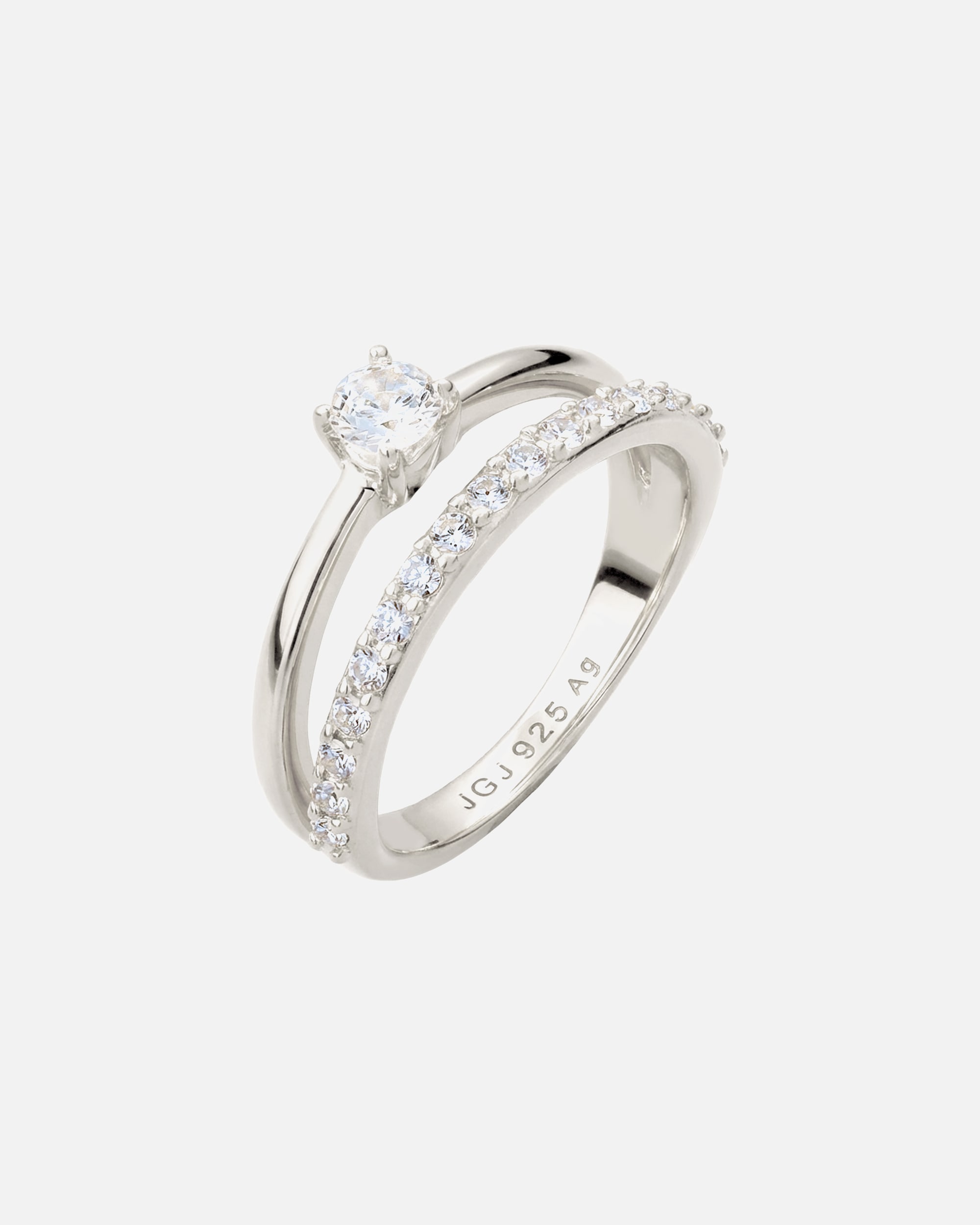 Bague pour Femme Elli Bague avec pierres Cristaux de verre Blanc 925 Sterling Silver 56