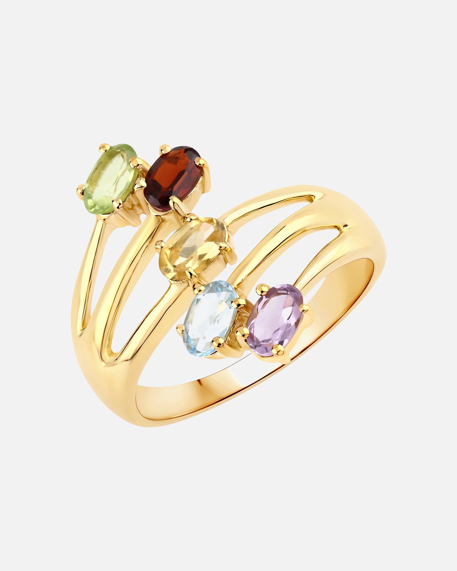 Bague pour Femme Rafaela Donata Bague Argent sterling Améthyste en Or jaune 54