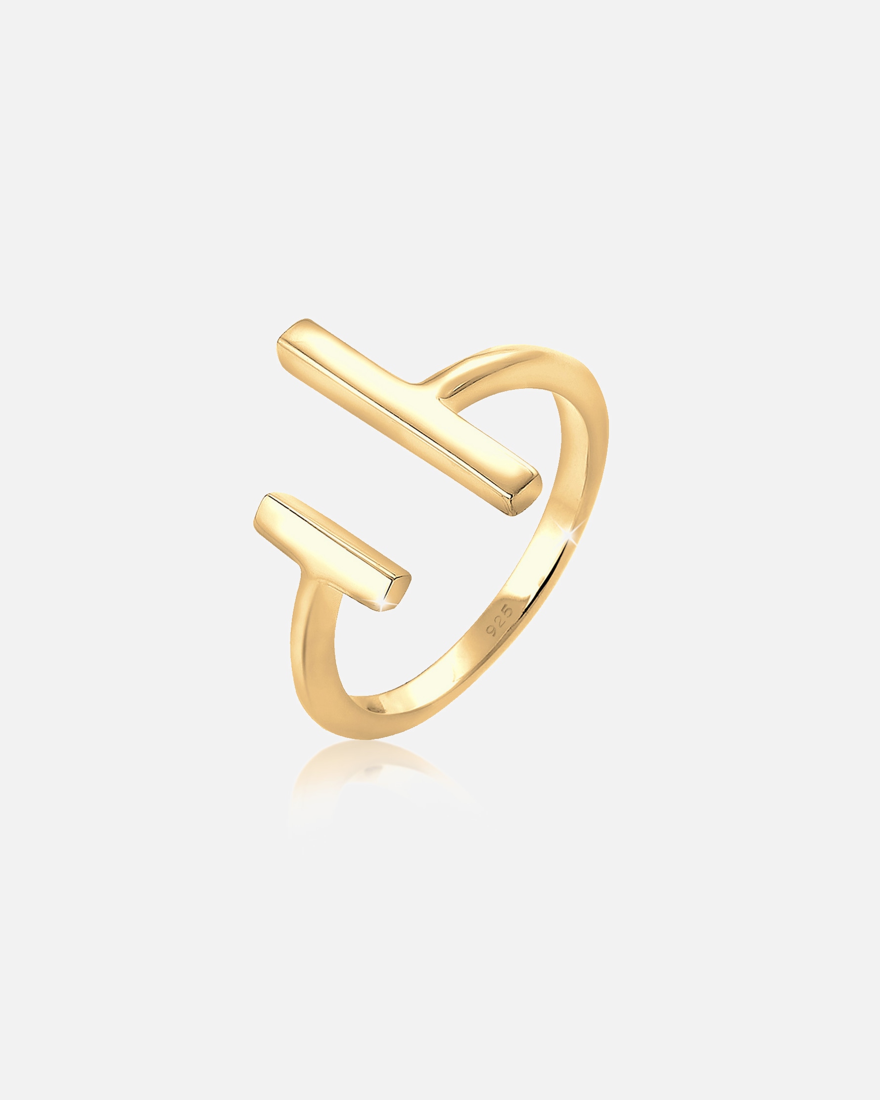 Bague pour Femme Elli Femmes Géo Bâton Ouvert Minimaliste en Argent Sterling 925 goldfarben