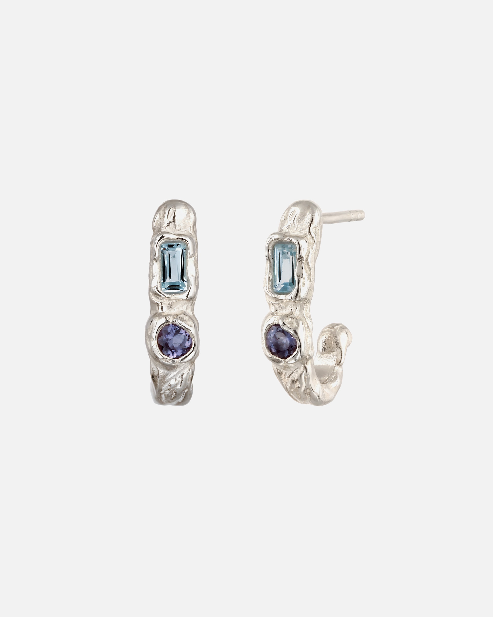 Boucles d'oreilles pour Femme Haze & Glory Default Brand Line Clou d'oreille Topaze Bleu clair 925 Sterling Silver silberfarben