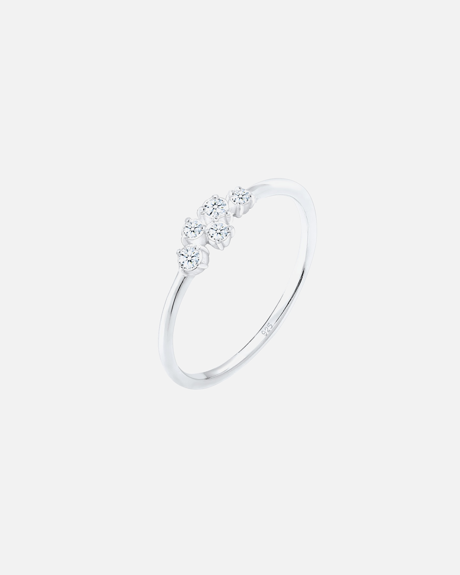 Bague pour Femme Elli DIAMONDS Fiançailles diamant (0.105 ct) pavé Argent 925 54