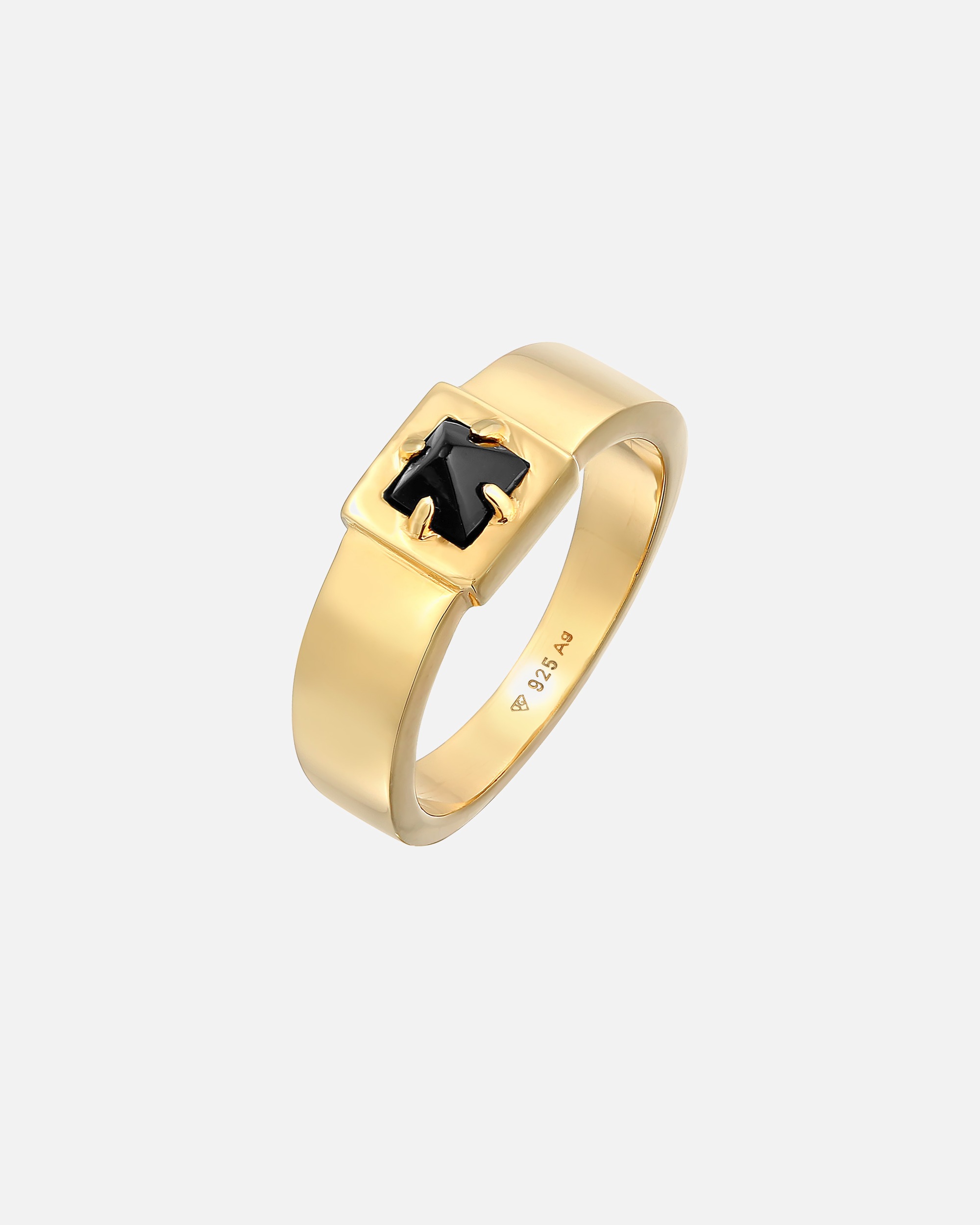 Bague pour Homme KUZZOI Herren Bandring Onyx Pyramide 925 Silber 62