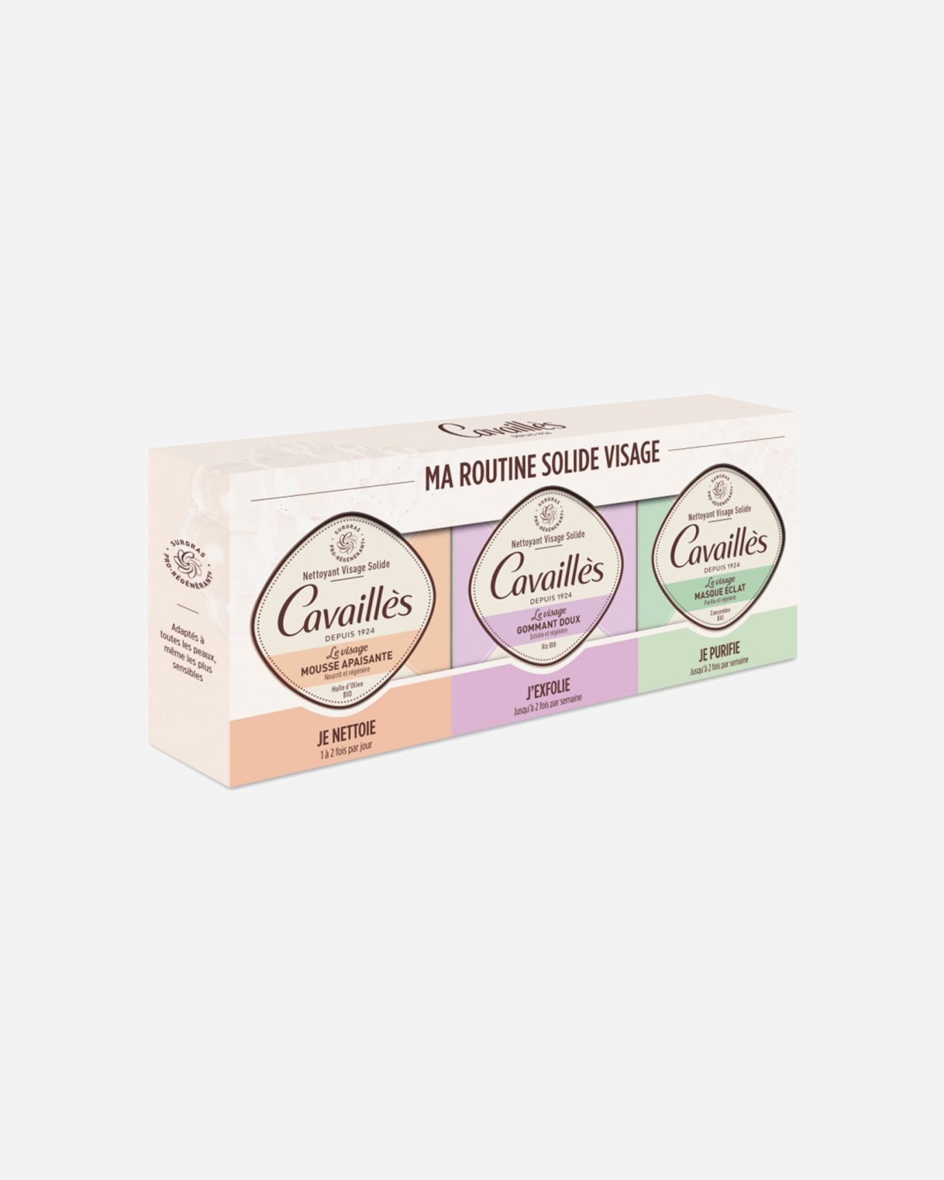 Coffret soin visage pour Unisexe Rogé Cavaillès Coffret Ma Routine Visage Solide - 3 Savons 3 Pièce