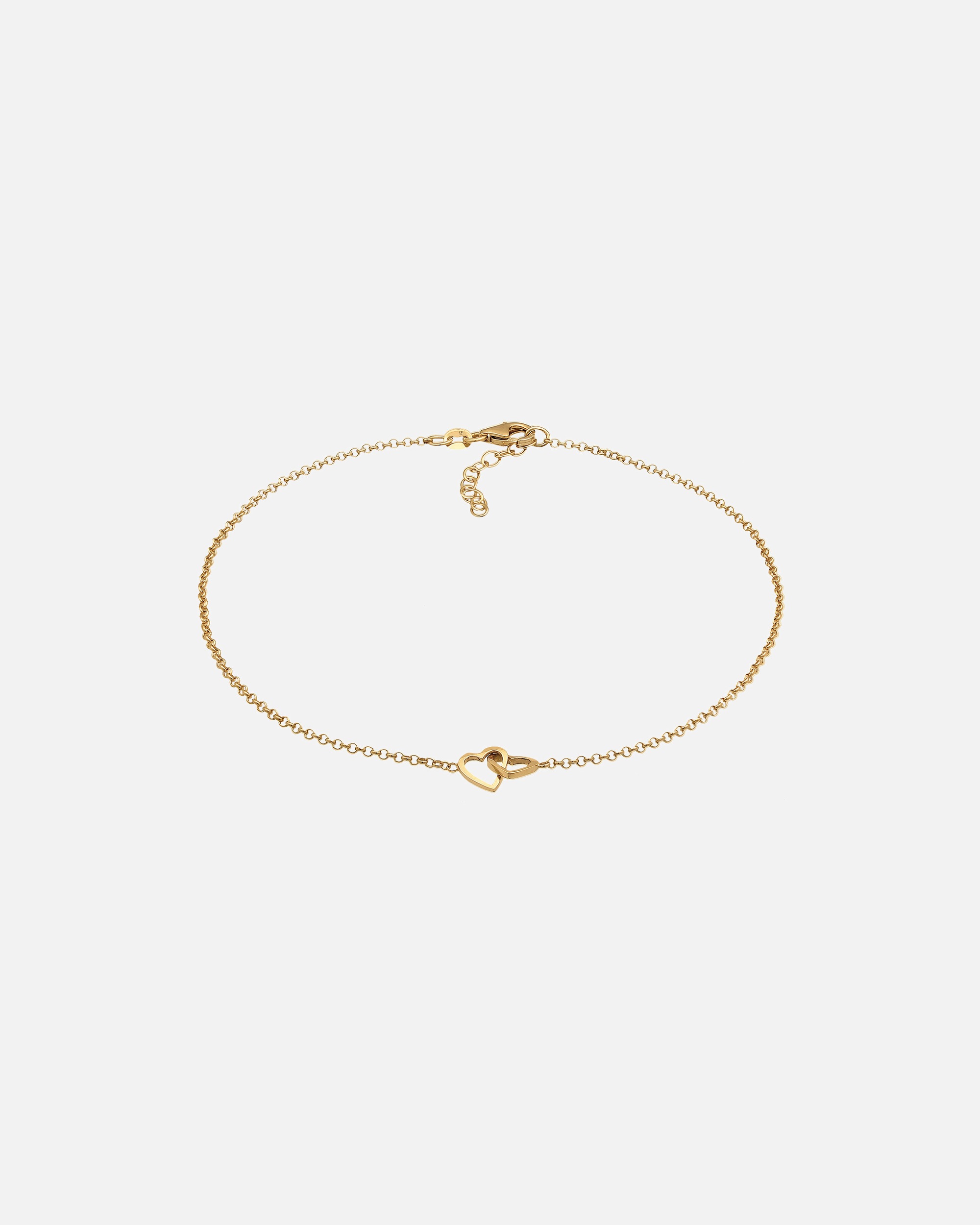 Bijou de cheville pour Femme Elli Bracelet de cheville coeur entrelacé Argent Sterling 925 goldfarben