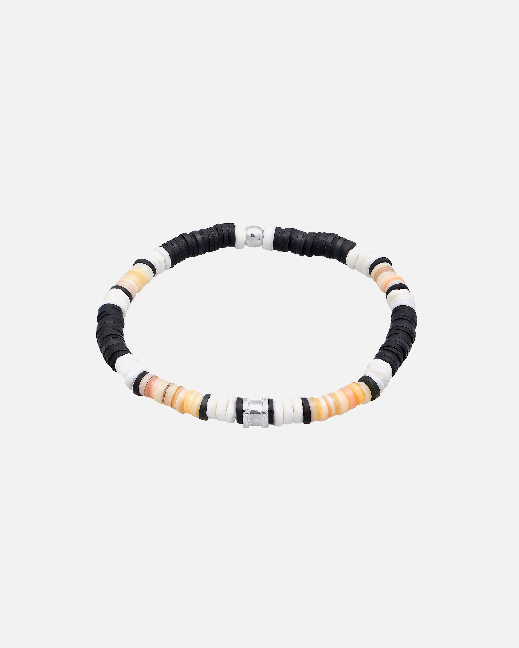 Bracelet pour Homme KUZZOI Herren Heishi Beads Vintage Surfer 925 Silber 23