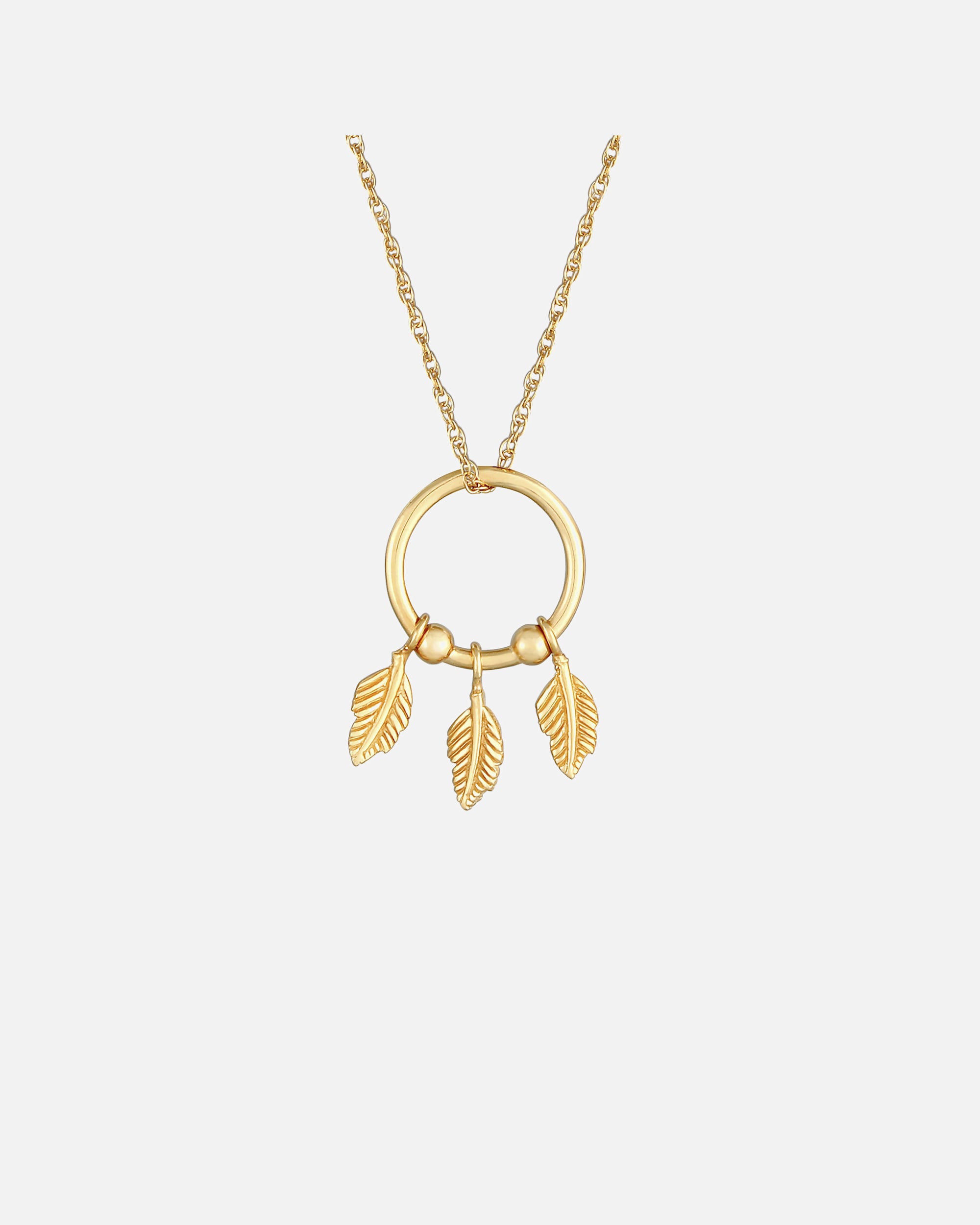 Collier pour Femme Elli Pendentif Plume Femme Boho Hippie Tendance Eté en Argent Sterling 925 Plaqué Or goldfarben