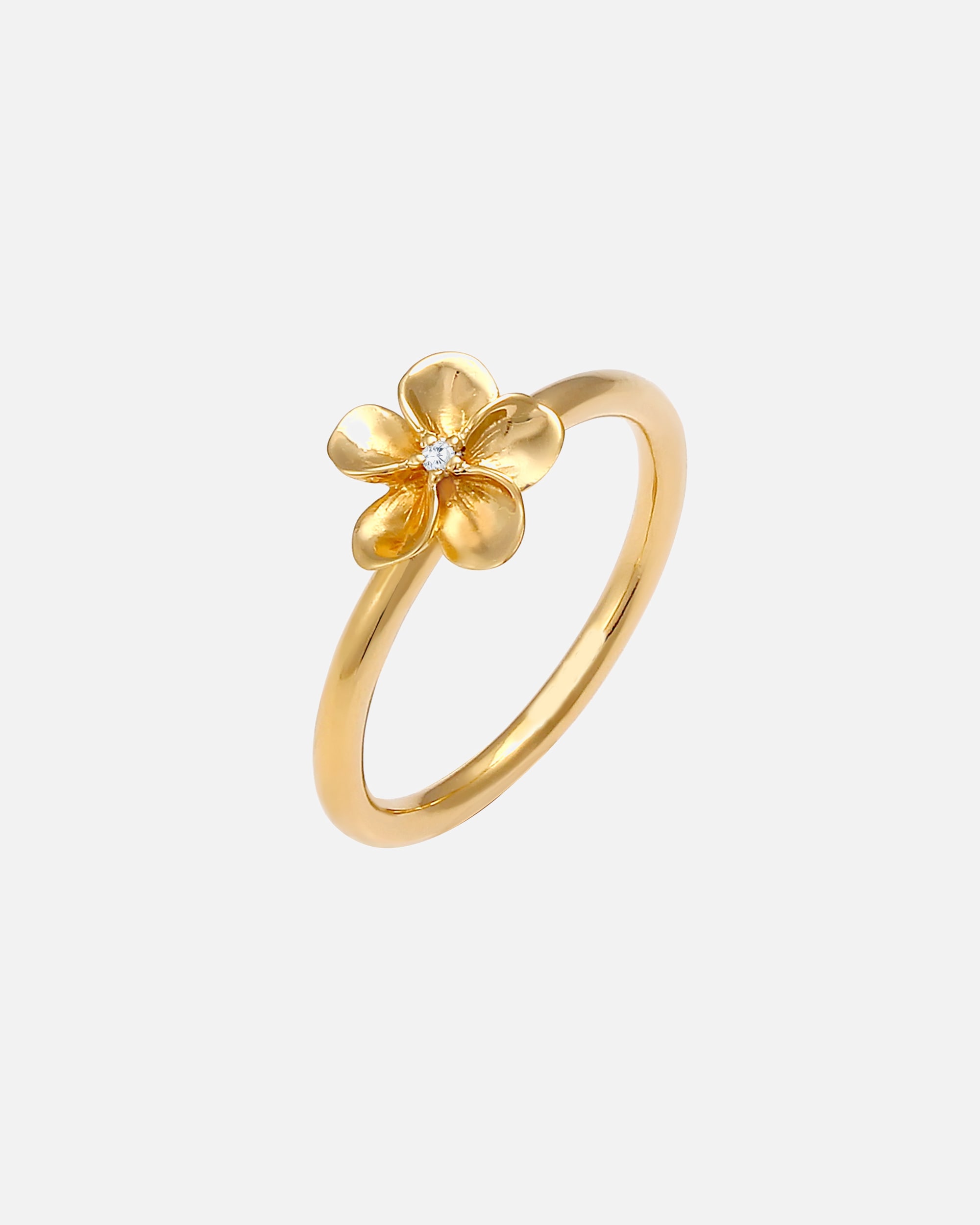 Bague pour Femme Nenalina Dames portant une fleur de frangipanier avec des cristaux de zircone en argent sterling 925 58