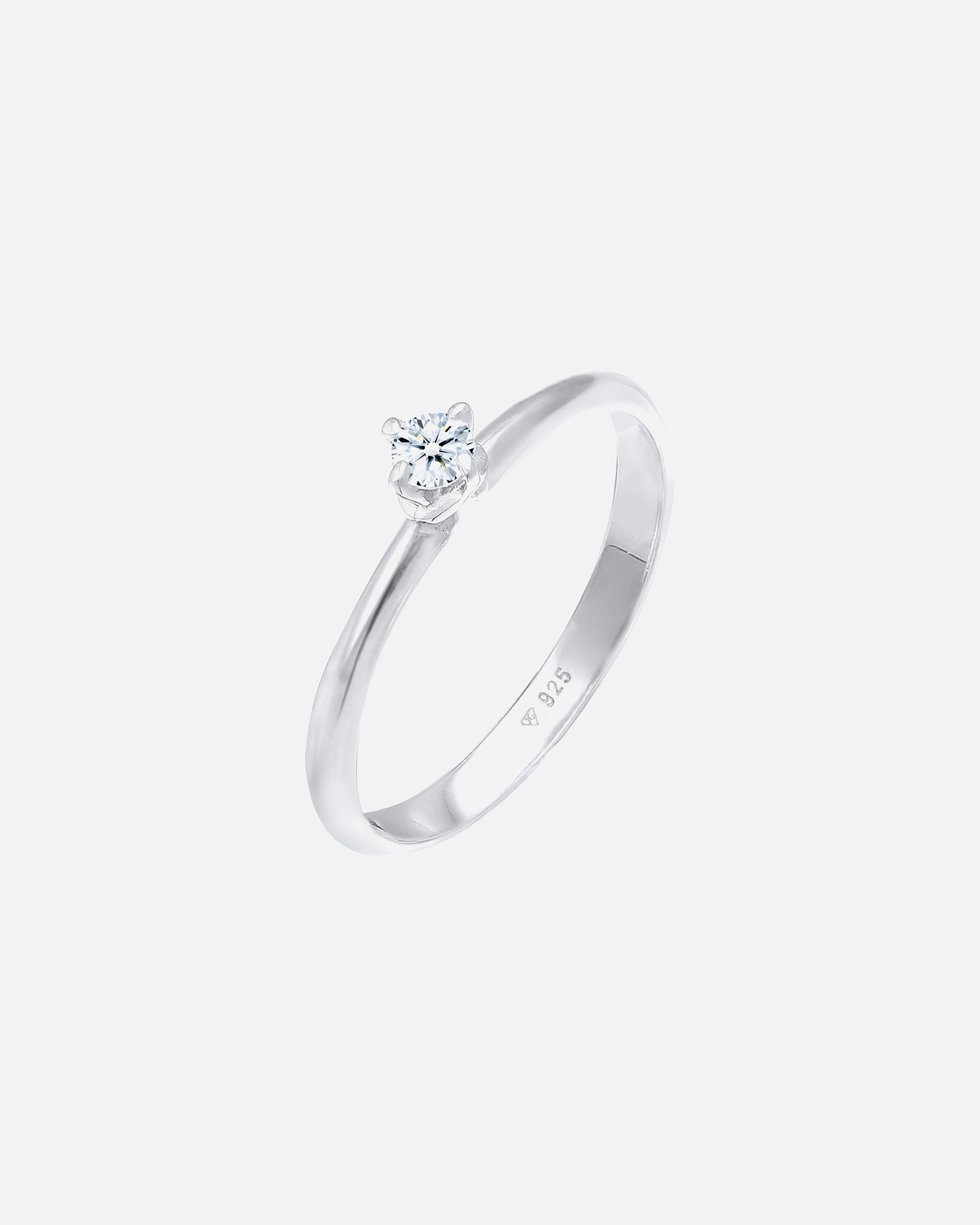 Bague pour Femme Elli DIAMONDS Bague Solitaire Femme Filigrane Classique avec Diamant (0.11 ct.) en Argent Sterling 925 54