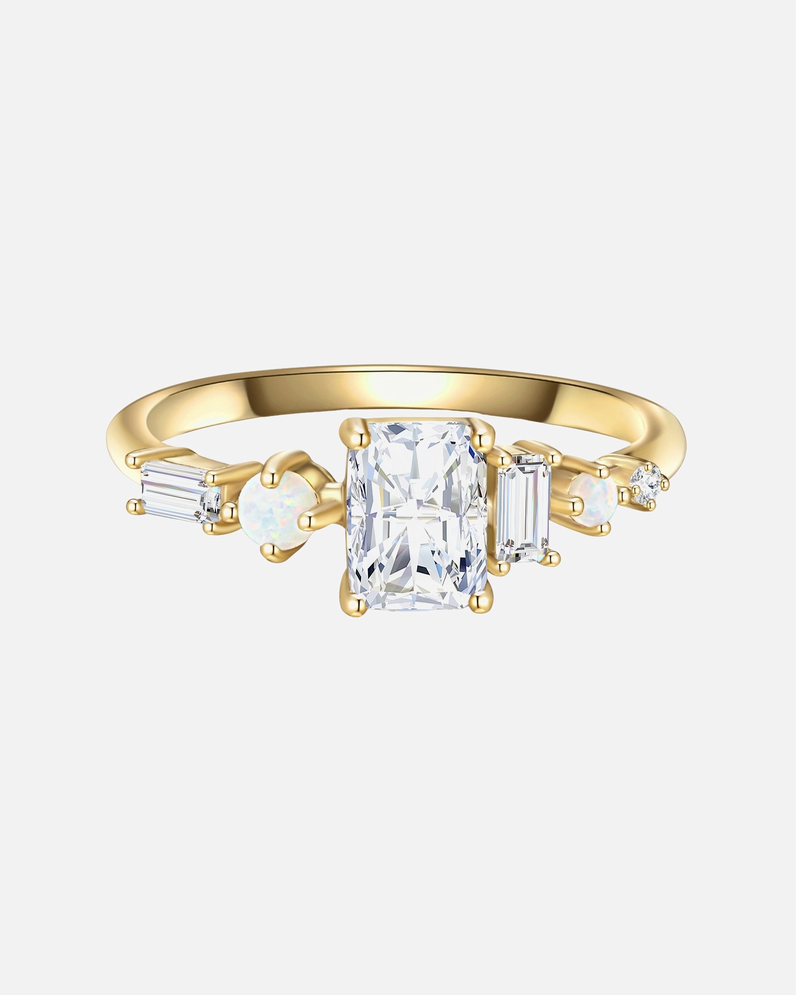Bague pour Femme Glanzstücke München Bague en argent Argent sterling Oxyde de zirconium (CZ) en Or jaune 58