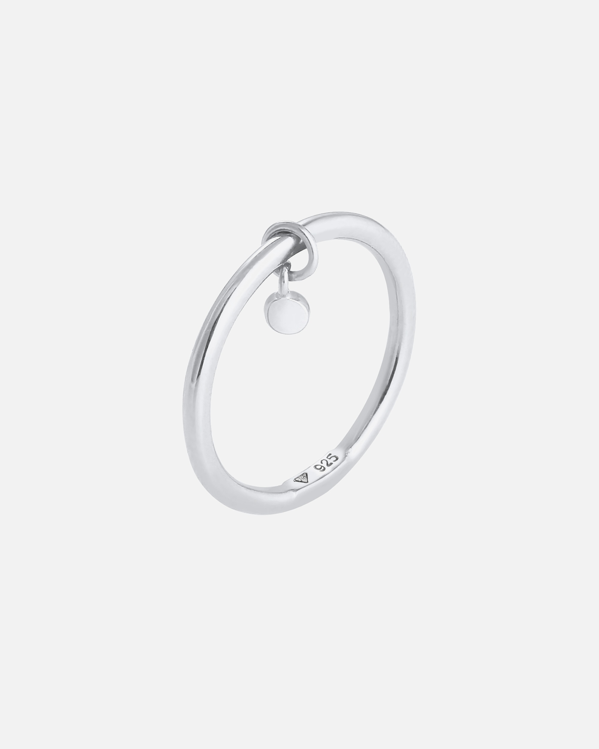Bague pour Femme Elli Plaquette ronde pour dames Bandring Minimum de base en argent sterling 925 54