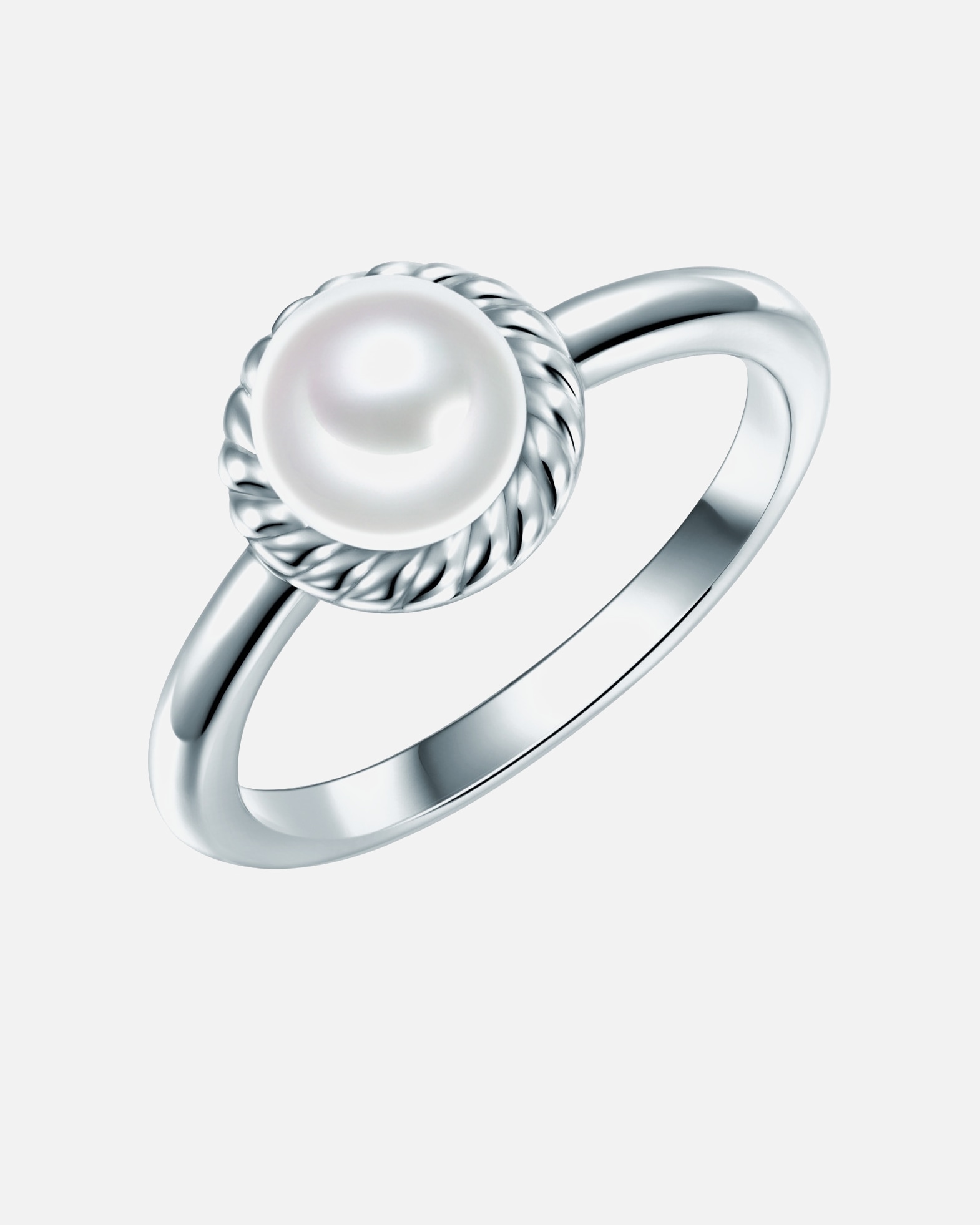 Bague pour Femme Bague Argent sterling Oxyde de zirconium (CZ) Perle de culture d'eau douce en Argent 54