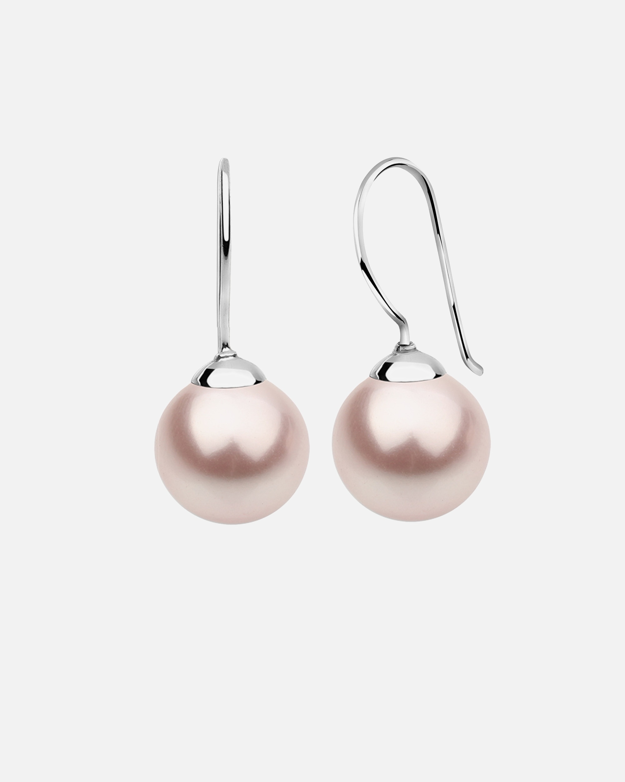 Boucles d'oreilles pour Femme Nenalina 925 Argent rhodié avec perle blanc Rosa
