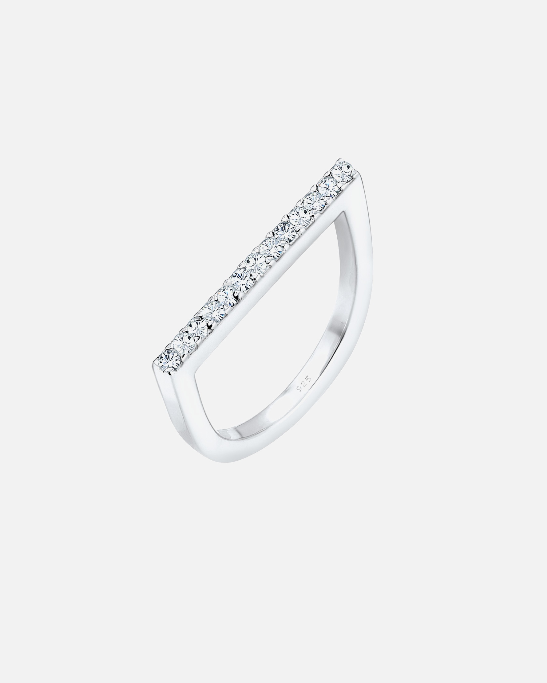 Bague pour Femme Elli Empilement de Cristaux Géo 925 Argent 54