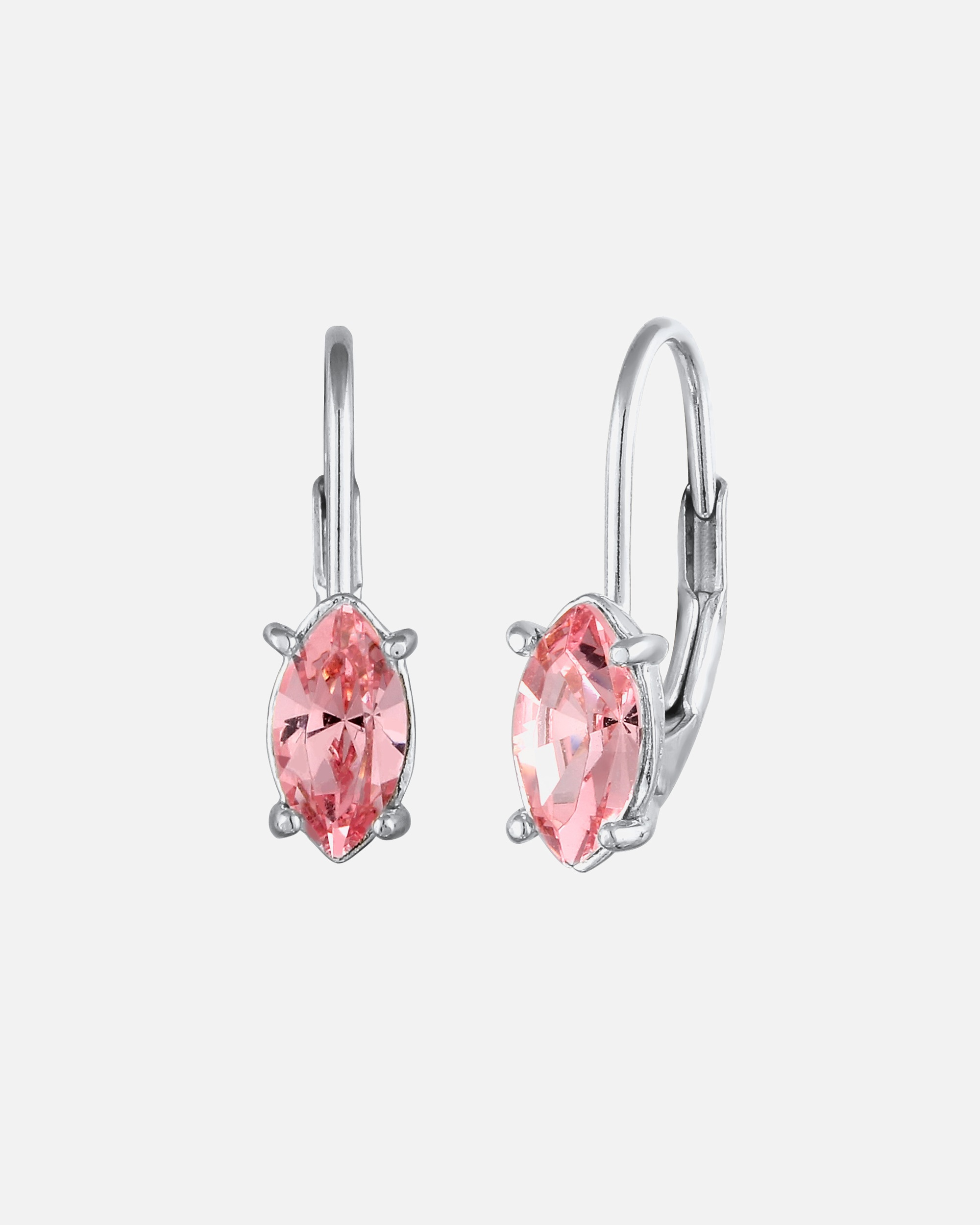 Boucles d'oreilles pour Femme Elli Boucle d'oreille ovale Cristaux de verre Rose 925 Sterling Silver silberfarben
