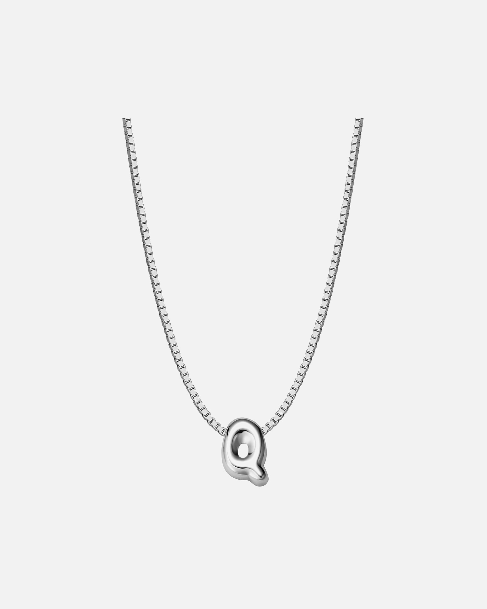 Collier pour Femme Glanzstücke München Collier Lettre Q en Argent Sterling en argent 40,0 cm Basiskette + 5,0 cm Verlängerung