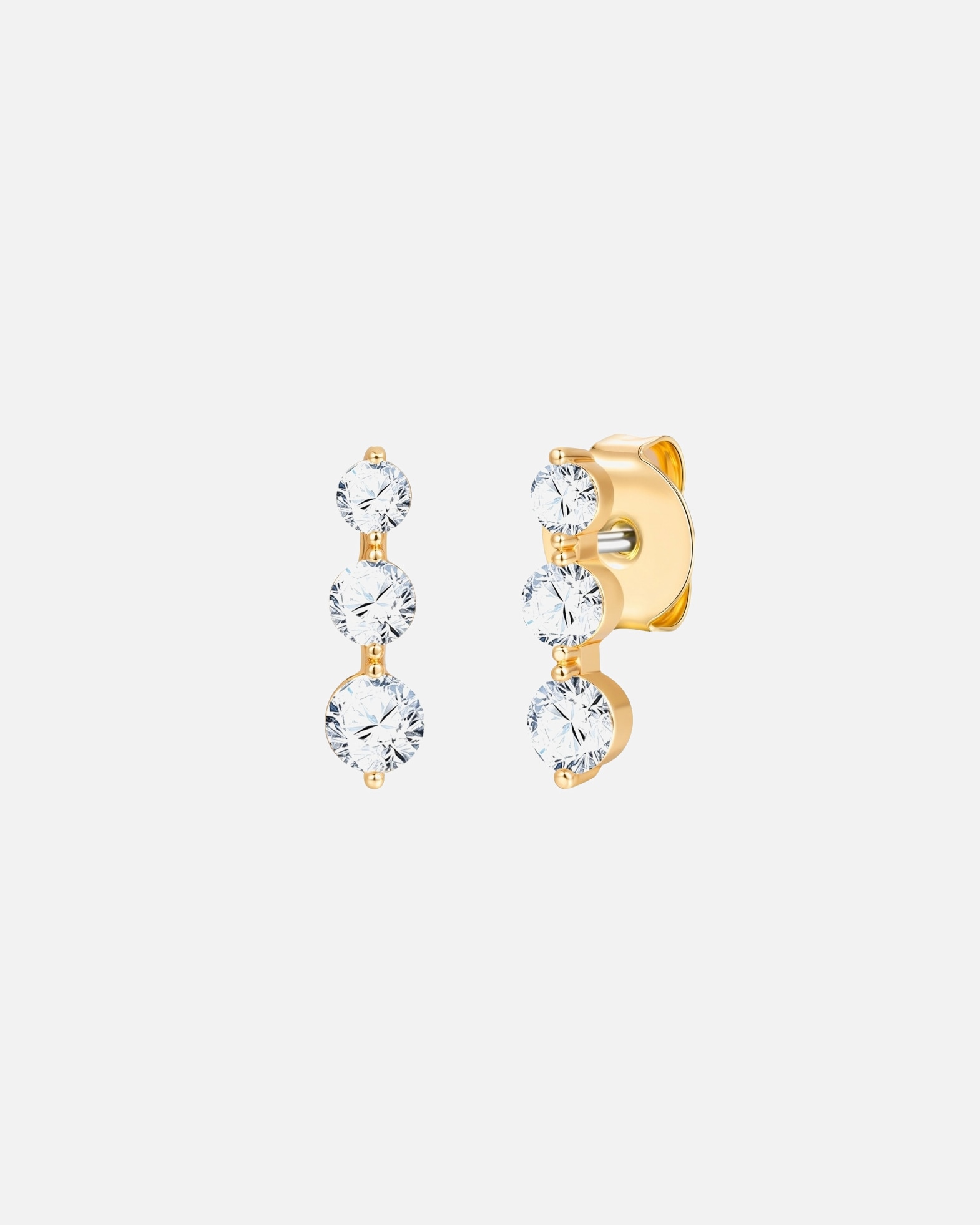 Boucles d'oreilles pour Femme Lulu & Jane Boucles d'oreilles en laiton en Or avec Zircon 13,9 mm