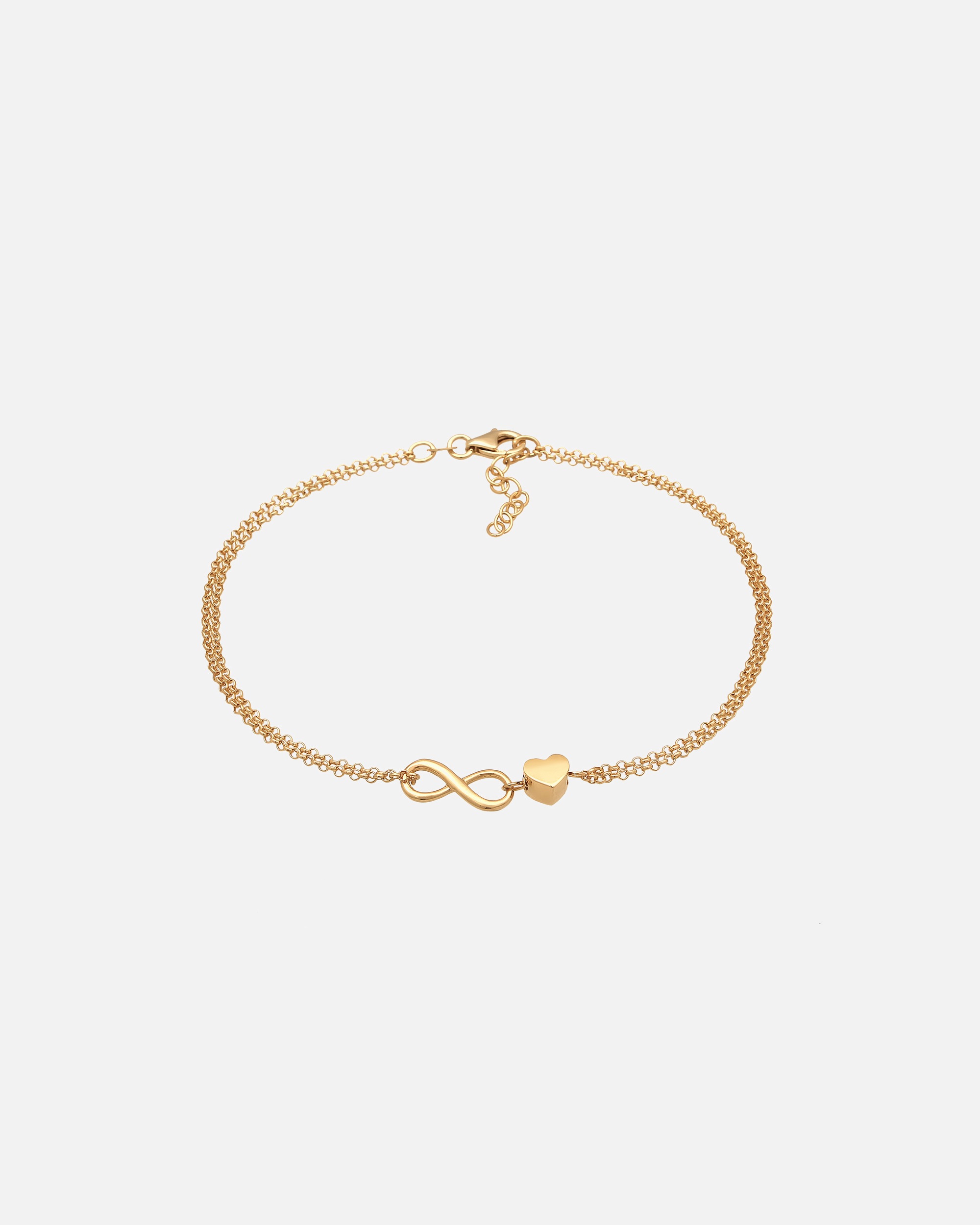 Bijoux pour Femme Elli Herz Liebe Unendlichkeit Infinity 925 Silber goldfarben