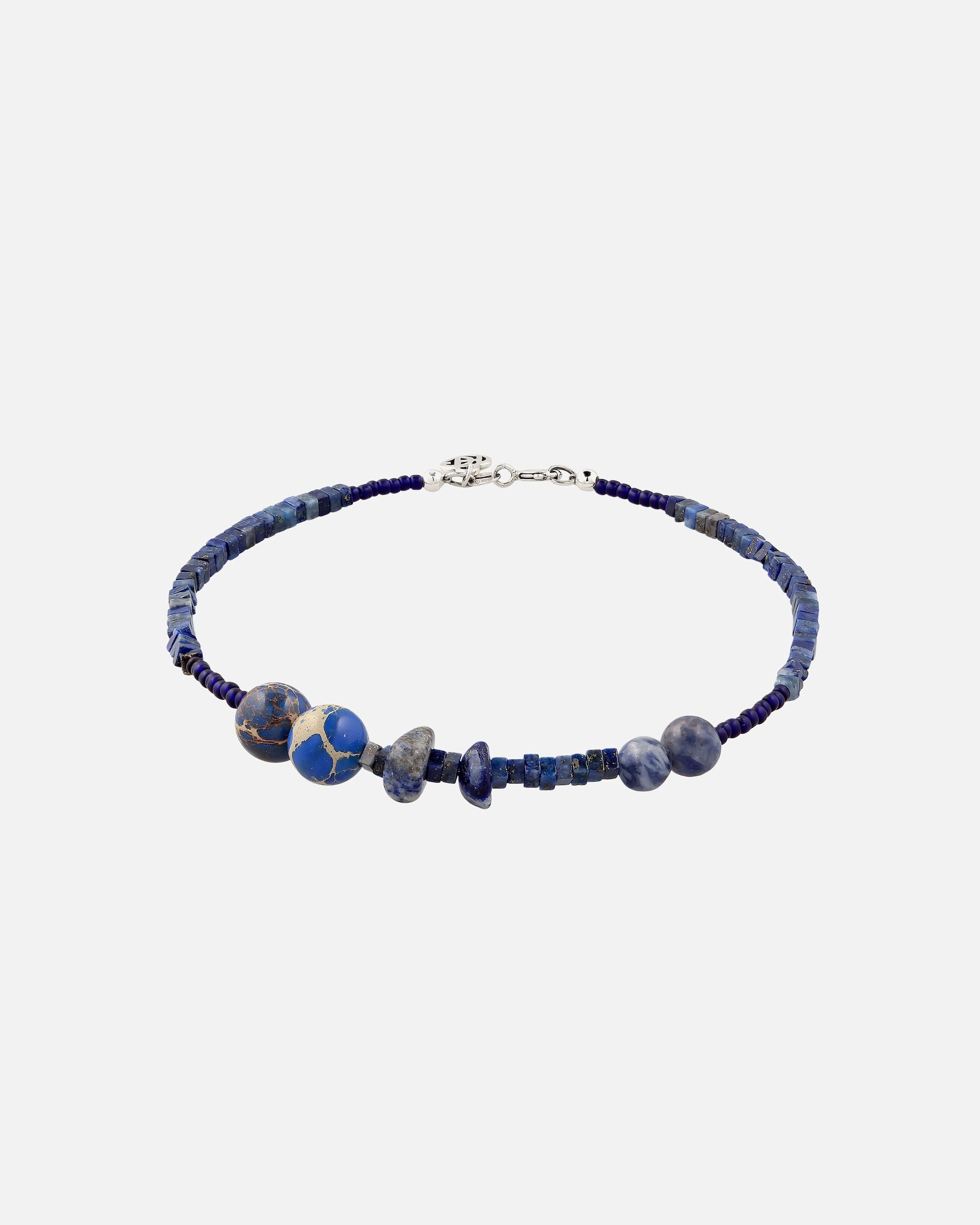 Bracelet pour Homme Haze & Glory Default Brand Line Bracelet beads Lapis Lazuli Bleu 925 Sterling Silver 21