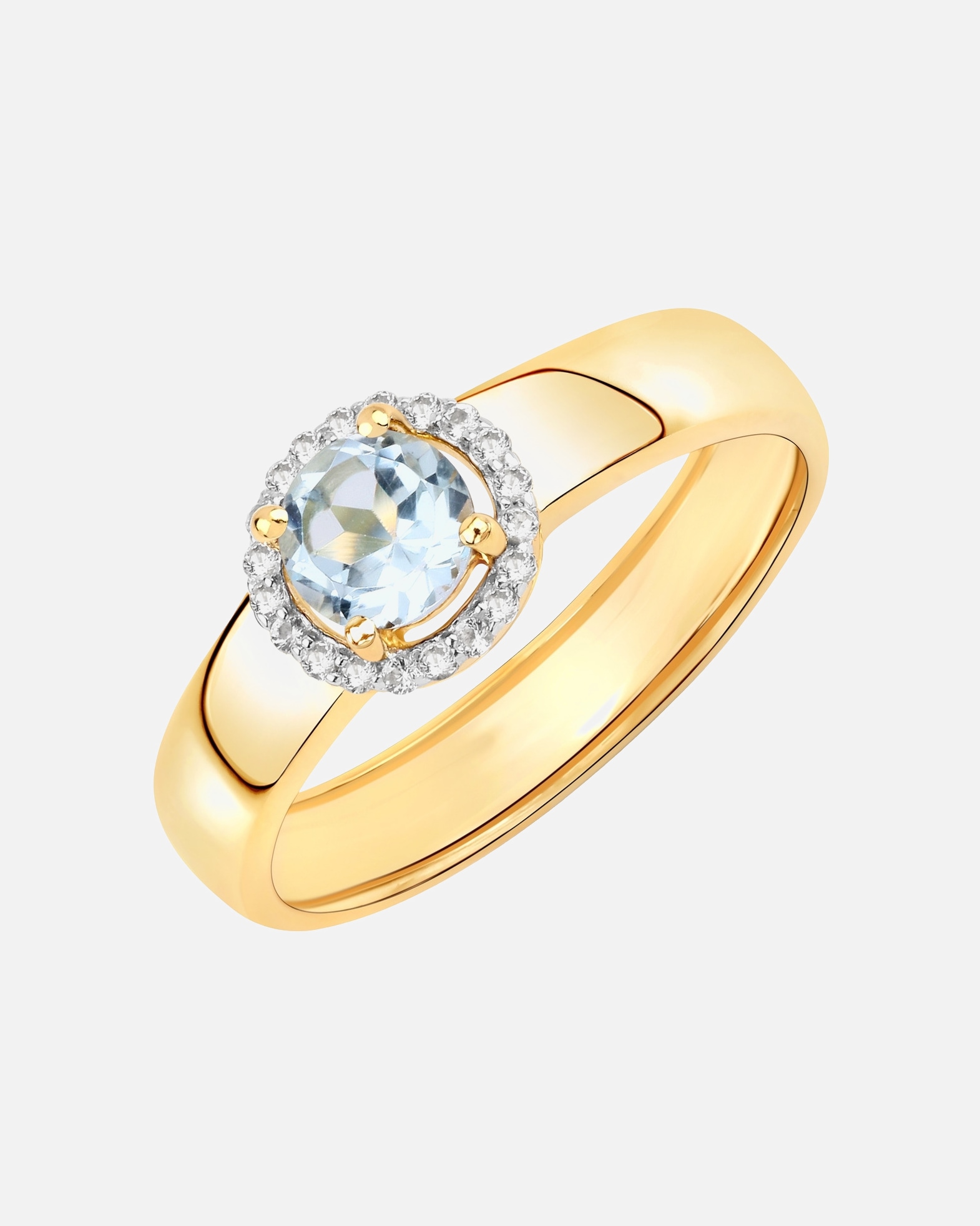 Bague pour Femme Rafaela Donata Bague Argent sterling Topaz bleu en Or jaune 58